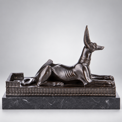 Anubis Bronze Wine Bottle Holder – Egyptian Decor