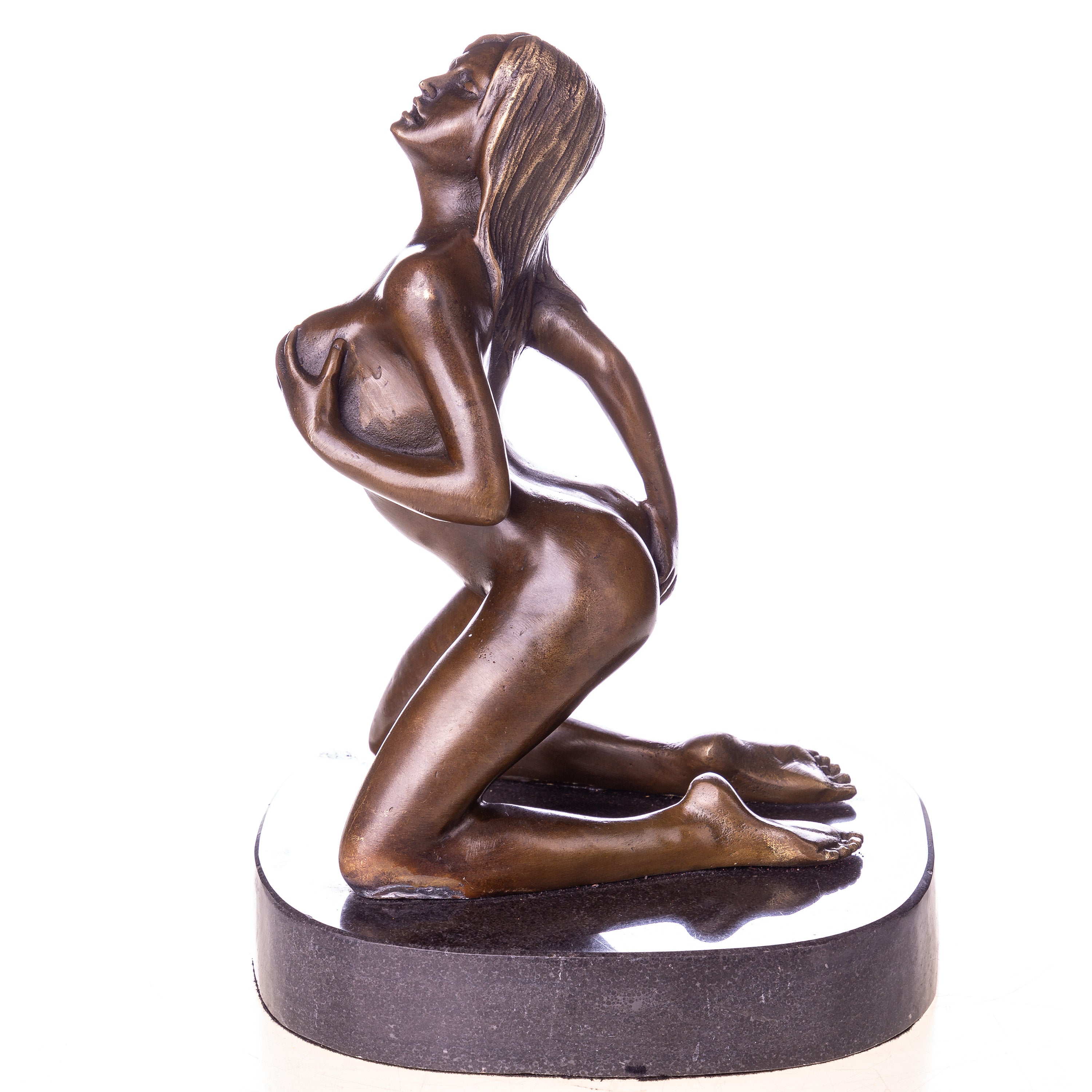 Female Nude Erotic Bronze Sculpture – Reclining Figure – view 1