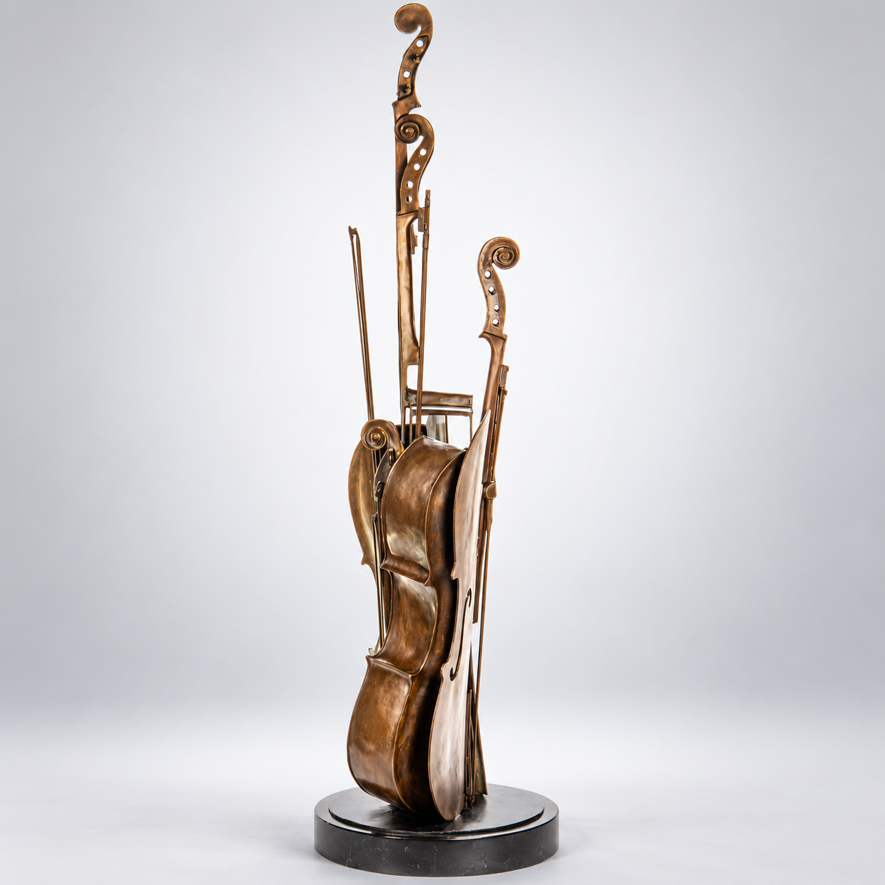Modern Cellist Bronze Sculpture – Large Statement Statue – view 3