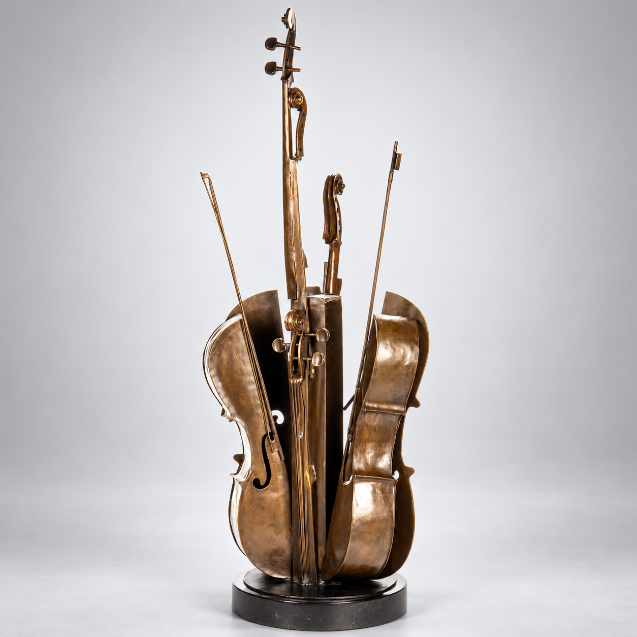 Modern Cellist Bronze Sculpture – Large Statement Statue – view 4