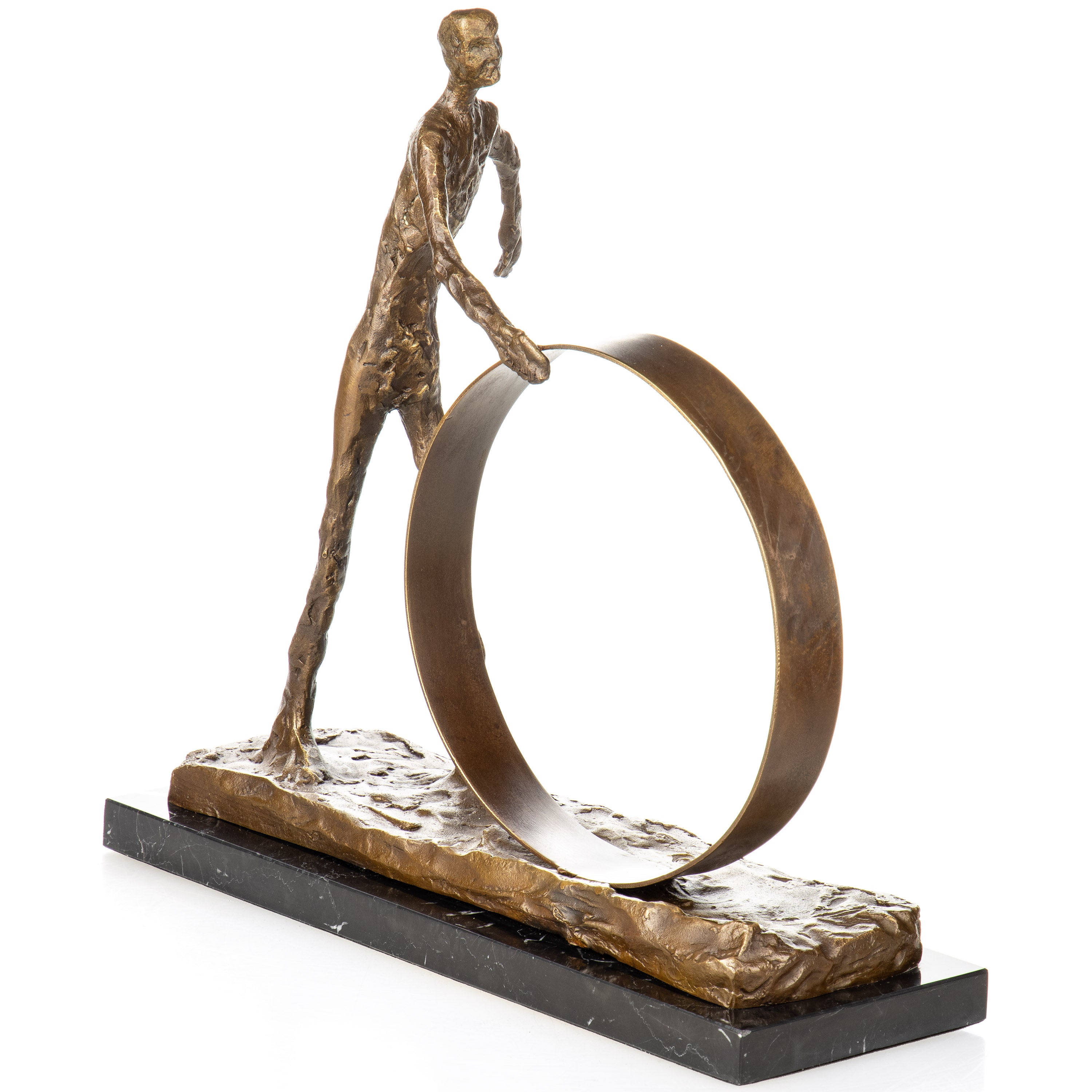 Man with Ring Modern Bronze Sculpture – view 3