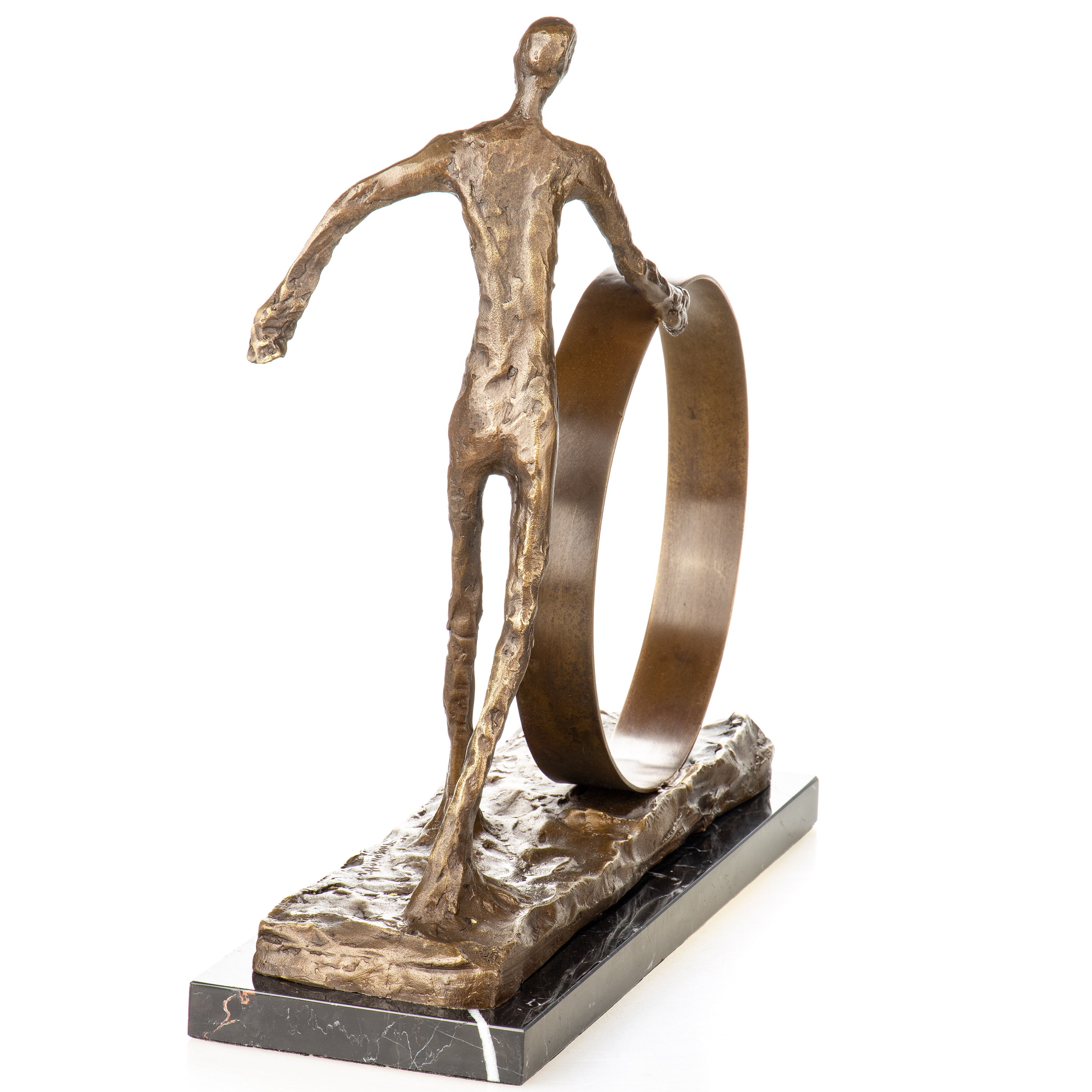 Man with Ring Modern Bronze Sculpture – view 2