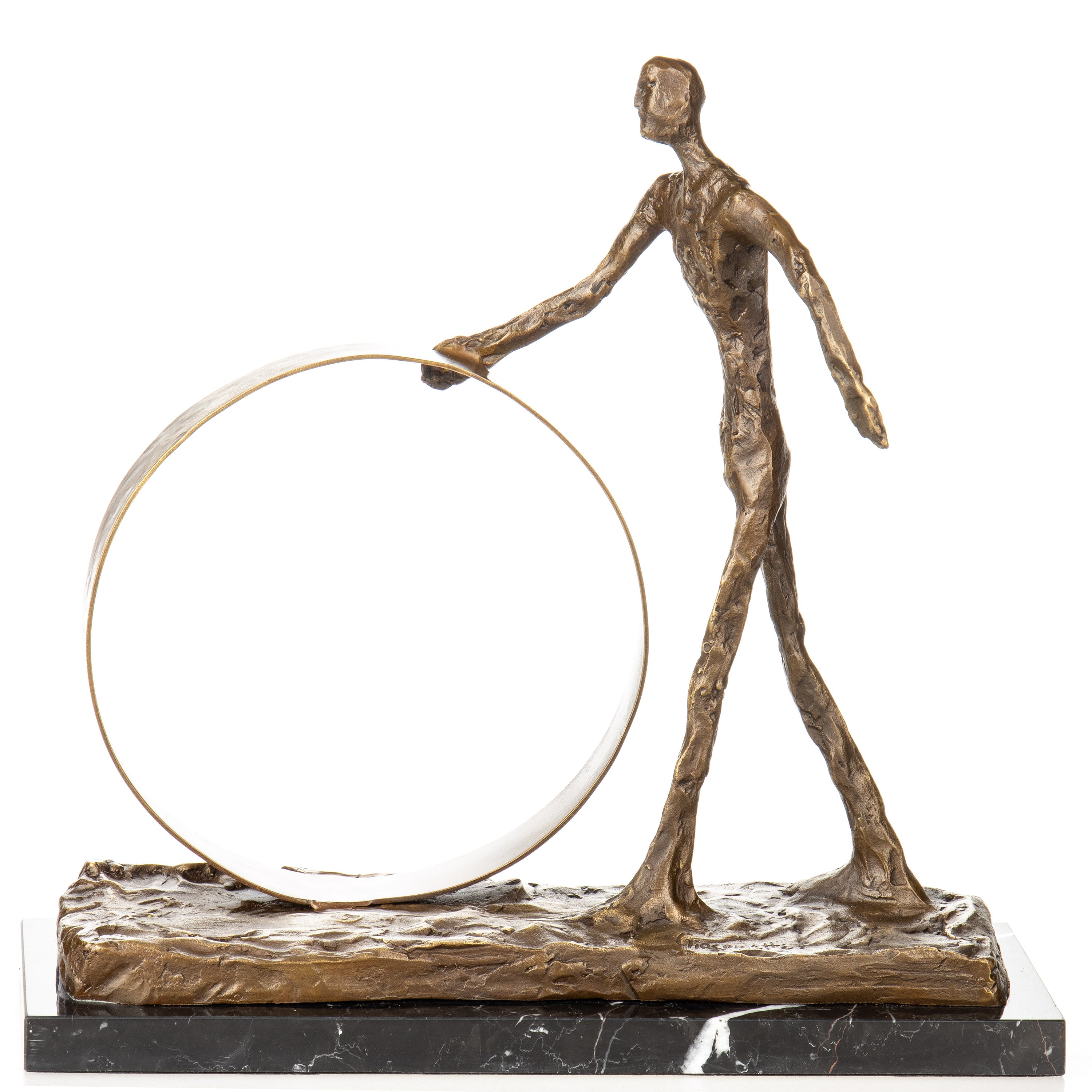 Man with Ring Modern Bronze Sculpture – view 1