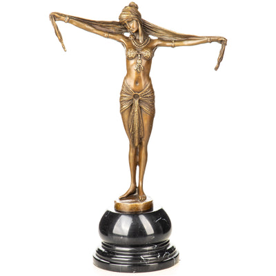 Veiled Egyptian Dancer | Handcrafted Bronze Decor