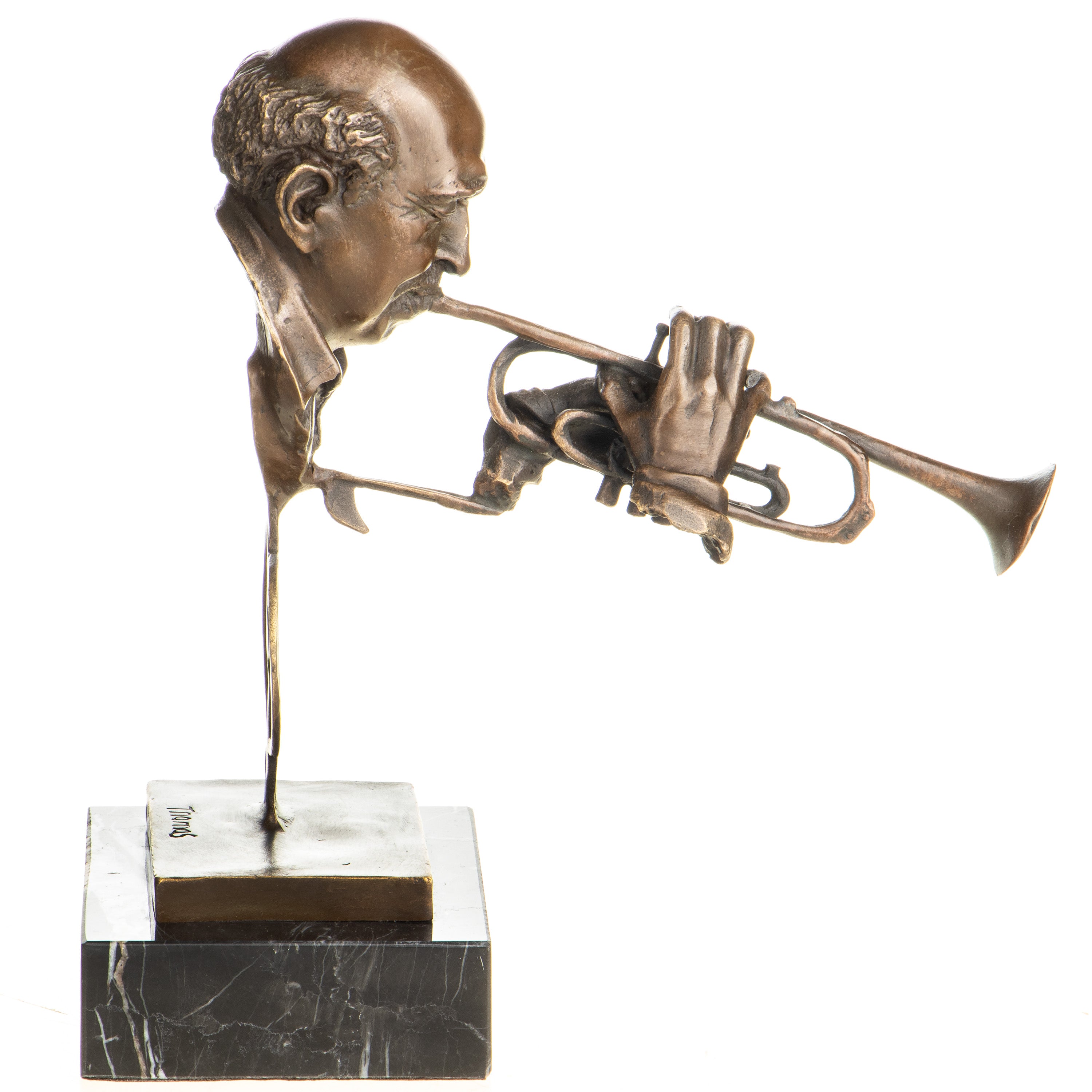 Trumpet Player Bronze Bust – Jazz Musician