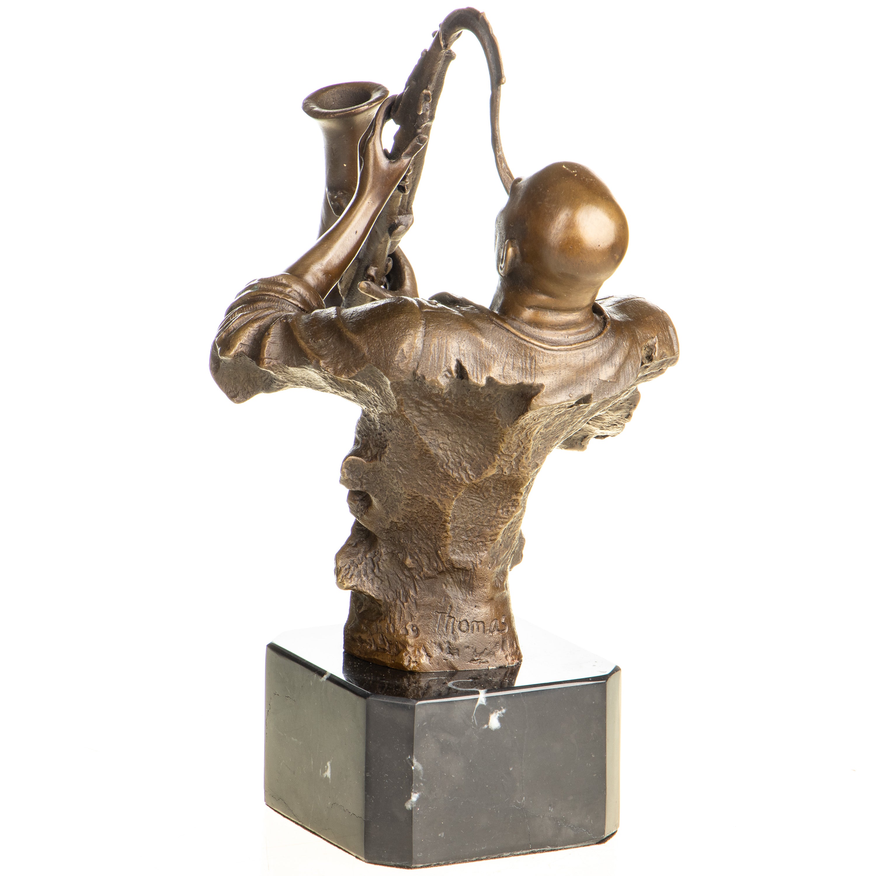 Saxophone Player Bronze Sculpture – Jazz Musician – view 3