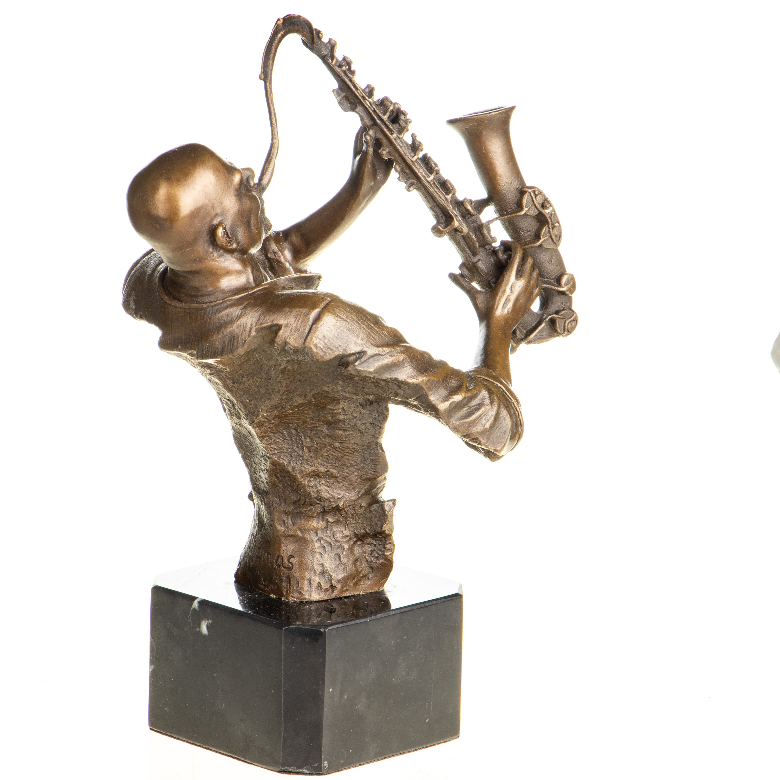 Saxophone Player Bronze Sculpture – Jazz Musician – view 2