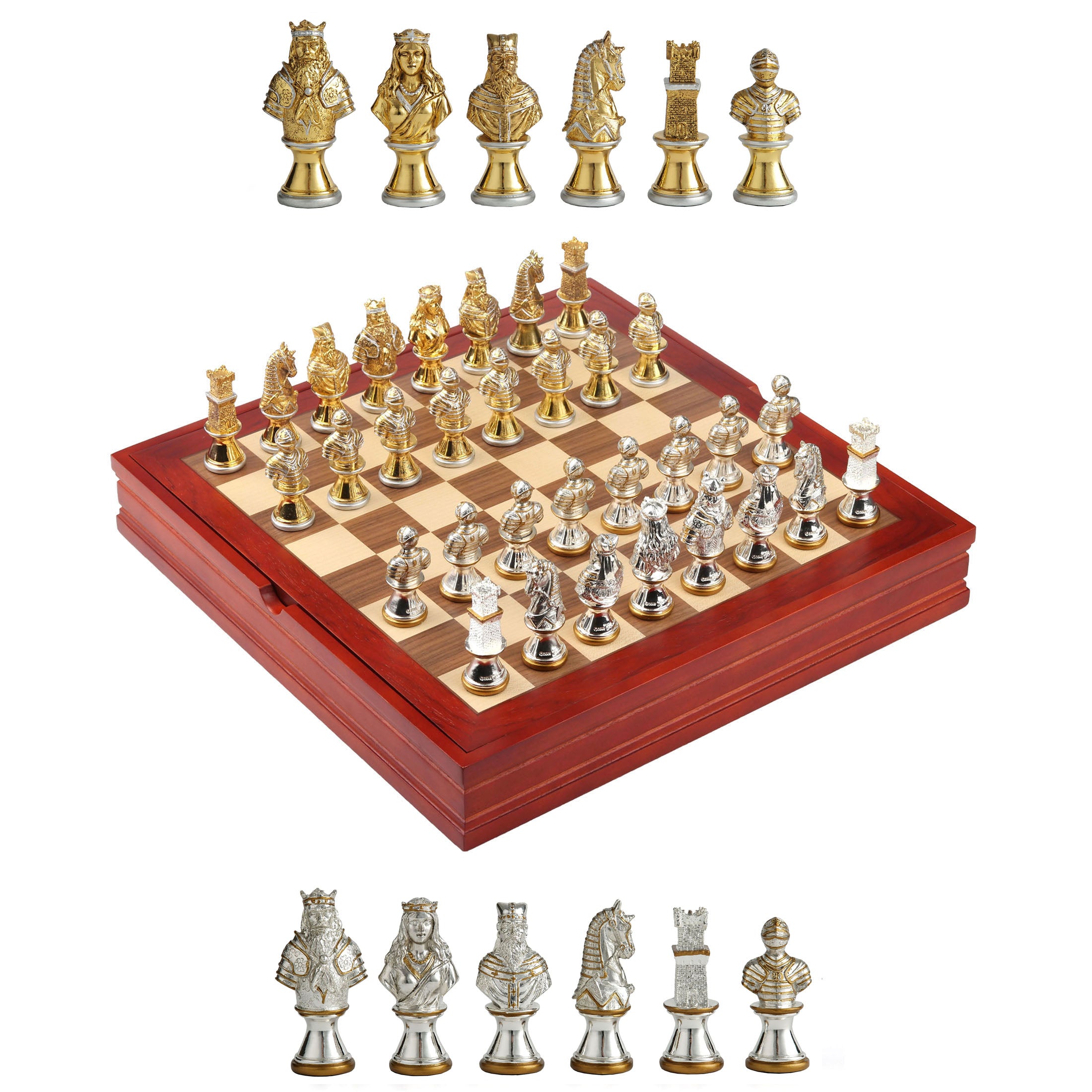 Medieval Times Crusades Knight Chessmen Set (32 pcs per set) (Collector Box Board)