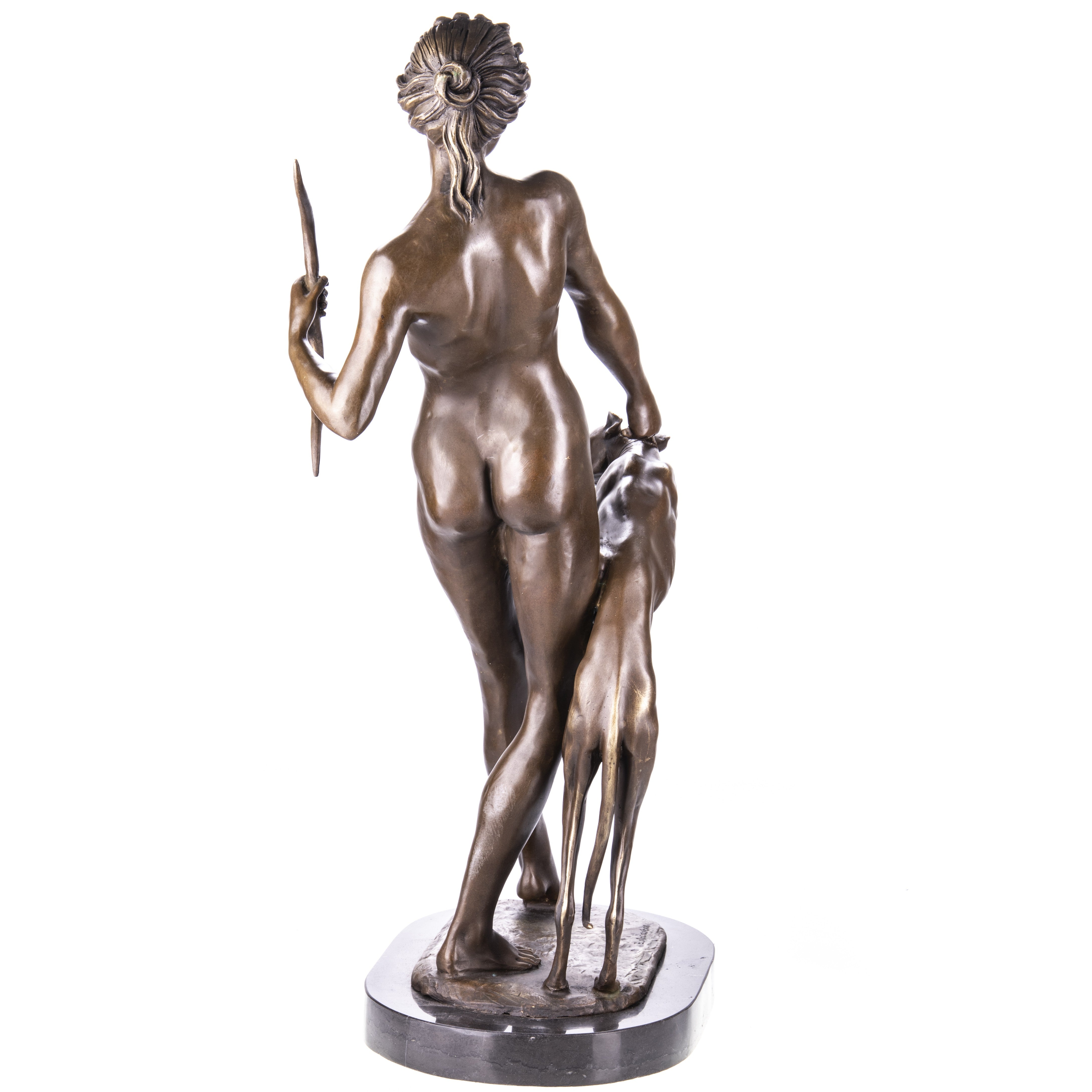 Diana with Hunting Hound | Handcrafted Bronze Decor