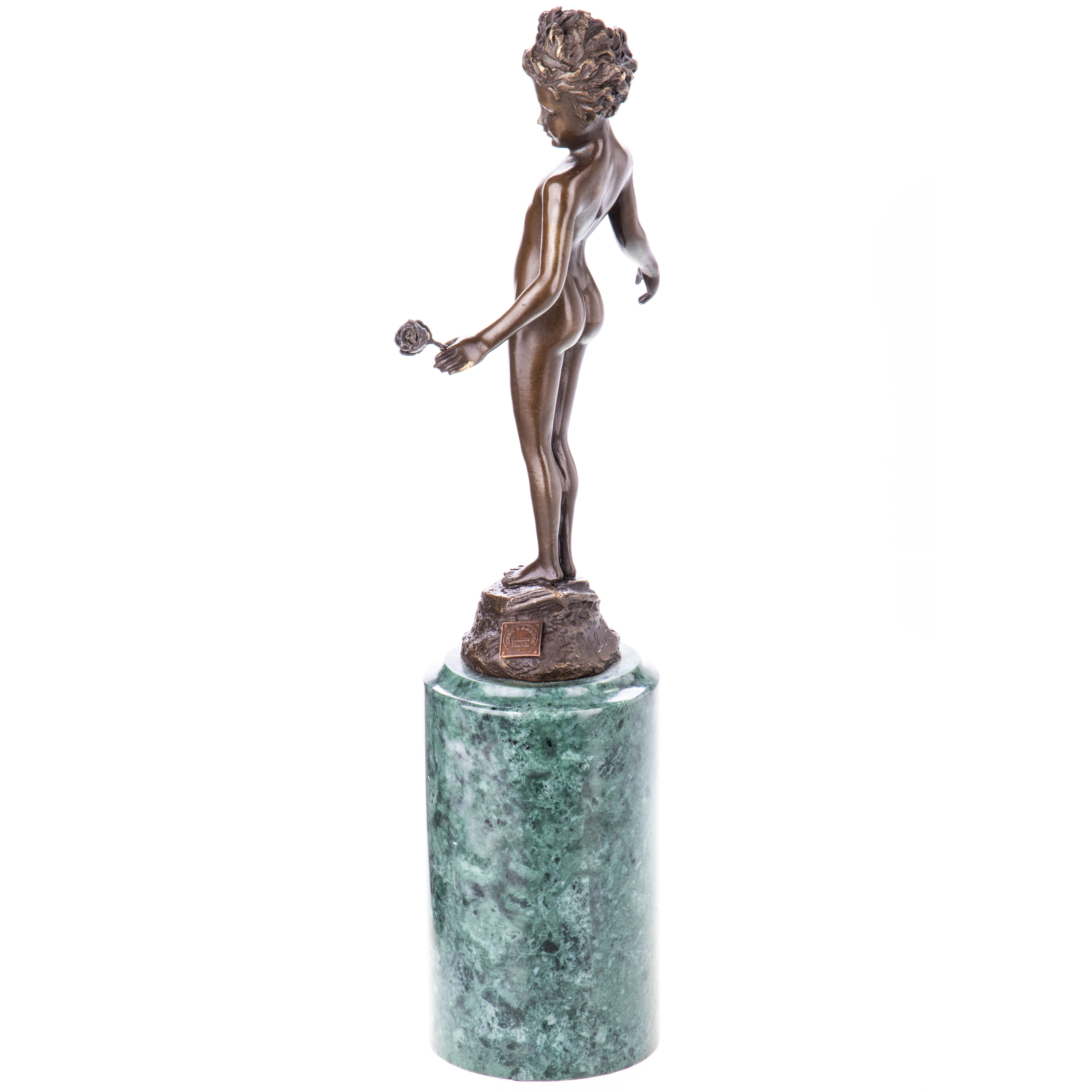 Standing Floral Nude Statue | Handcrafted Bronze Decor