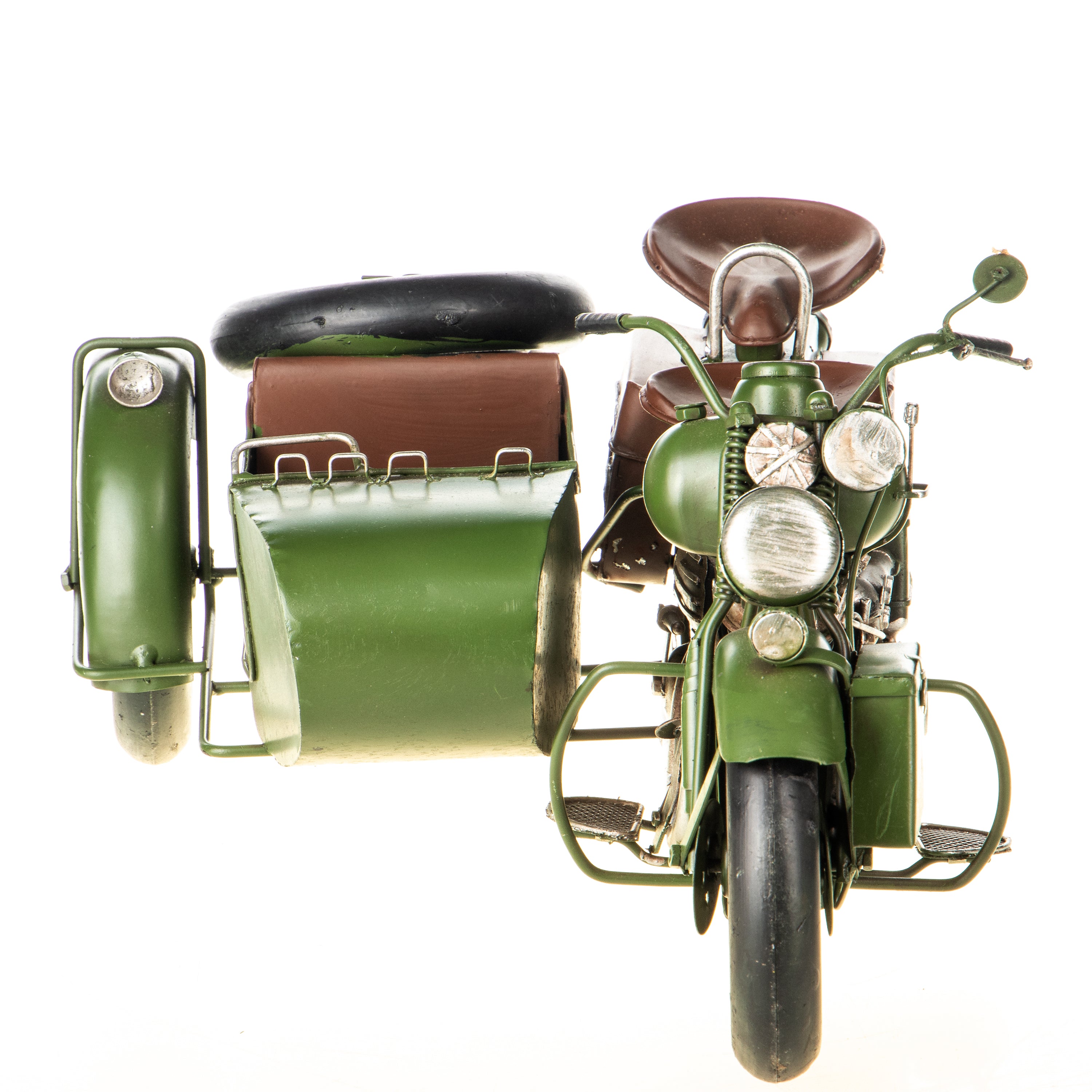 Tin model military motorcycle with sidecar | Handcrafted Home Decor