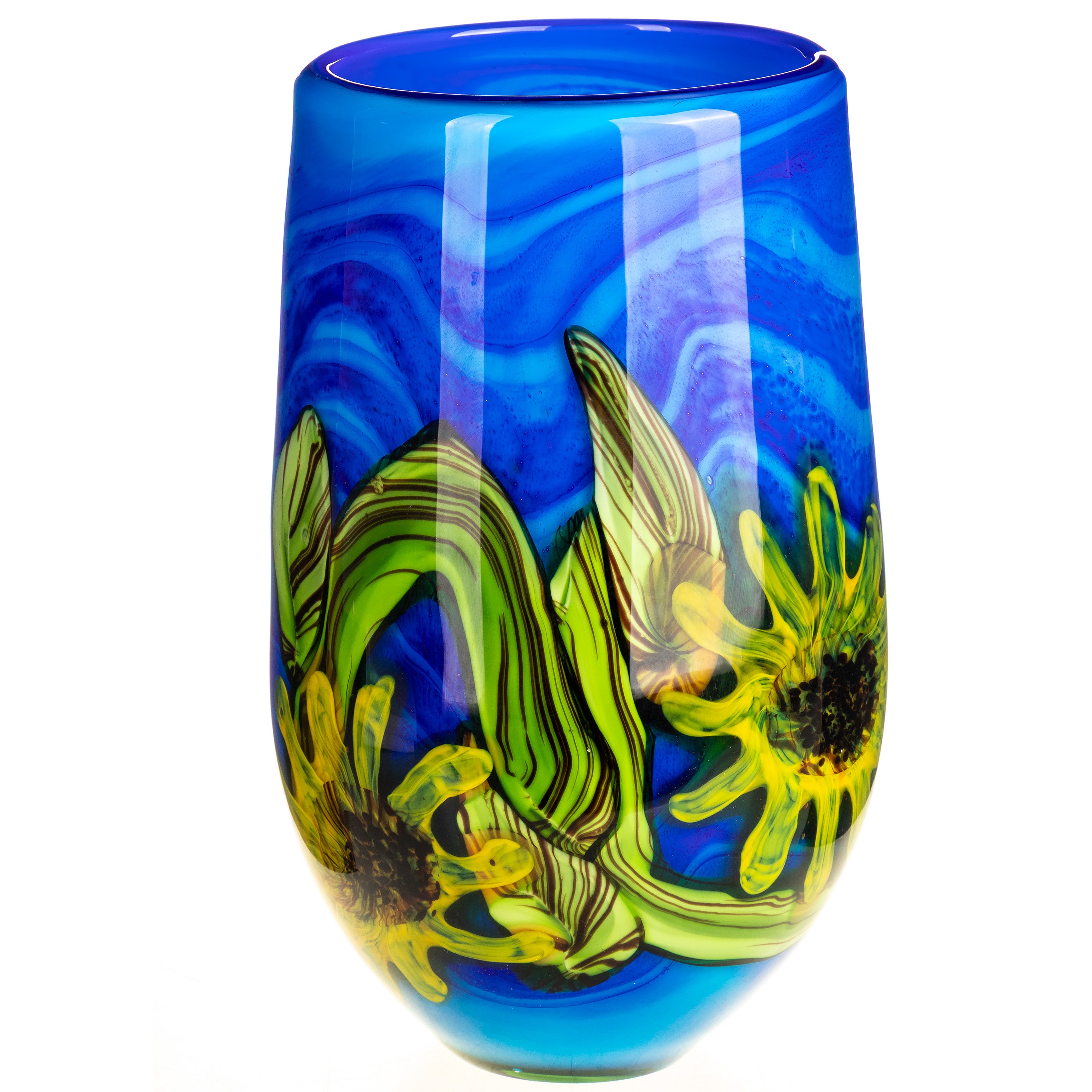 Murano style glass vase | Handcrafted Glass Decor | Unique Home Accent
