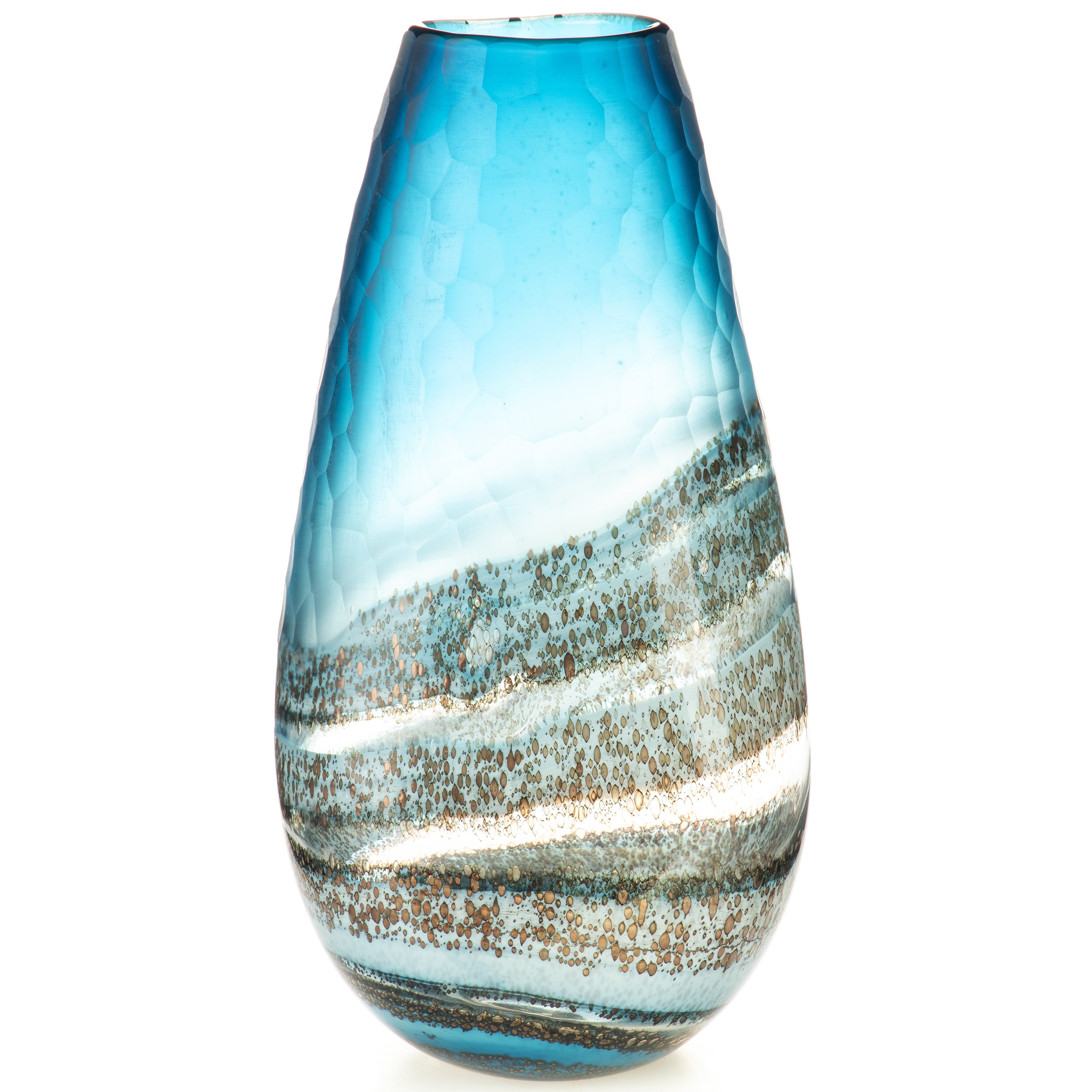 Hand-cut glass vase | Handcrafted Glass Decor | Unique Home Accent