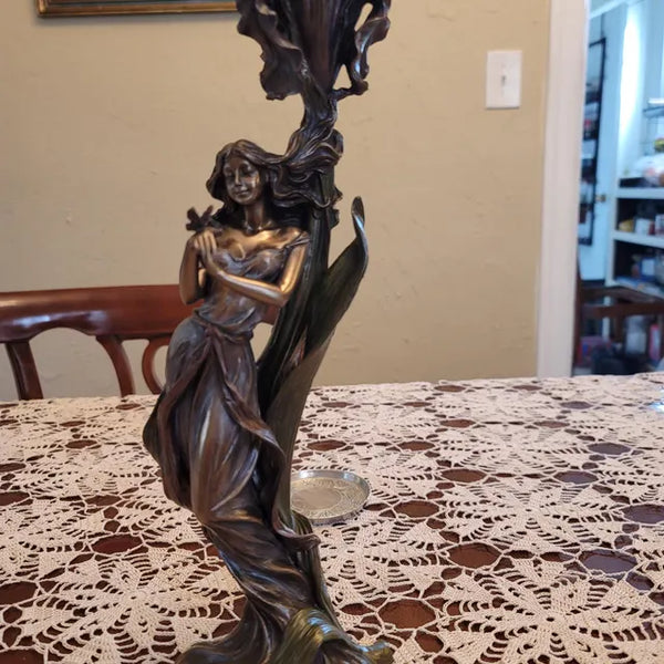 Candlestick with Girl and Flower Shape