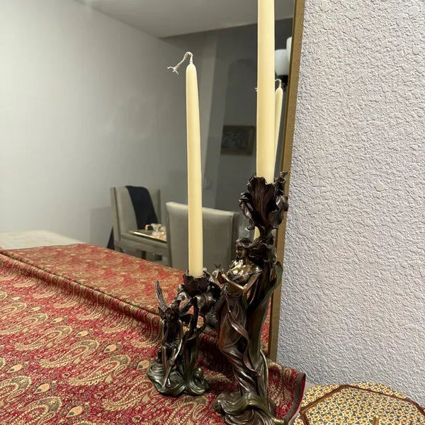 Candlestick with Girl and Flower Shape