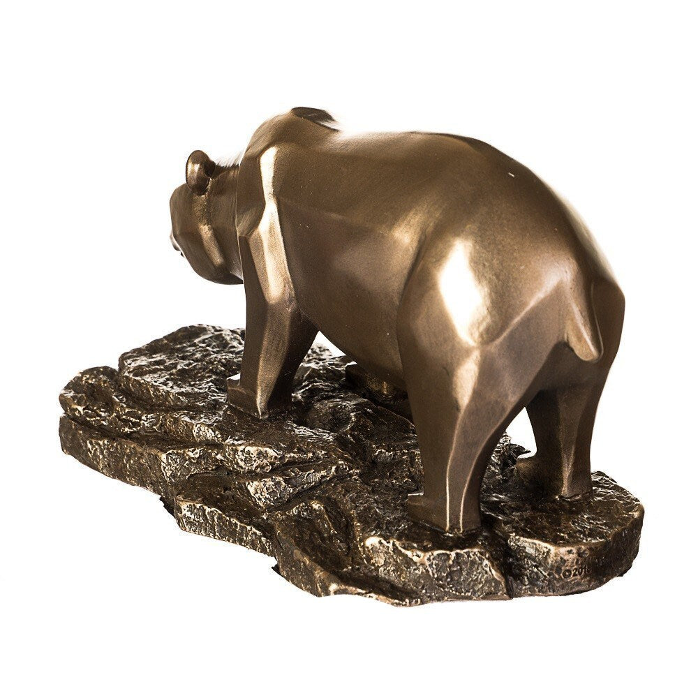Bronzed Bull and Bear Sculpture: Stock Market Figurines