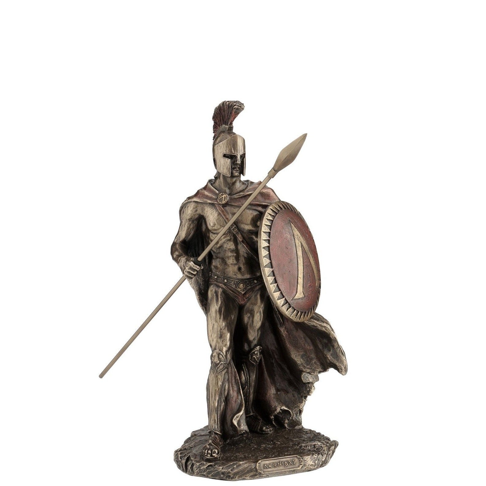 Bronze Finish Spartan King Leonidas Statue: Greek Sculpture Figurine