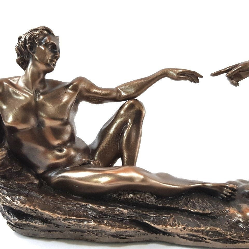 The Creation of Adam Sculpture Michelangelo Inspired Sistine Chapel