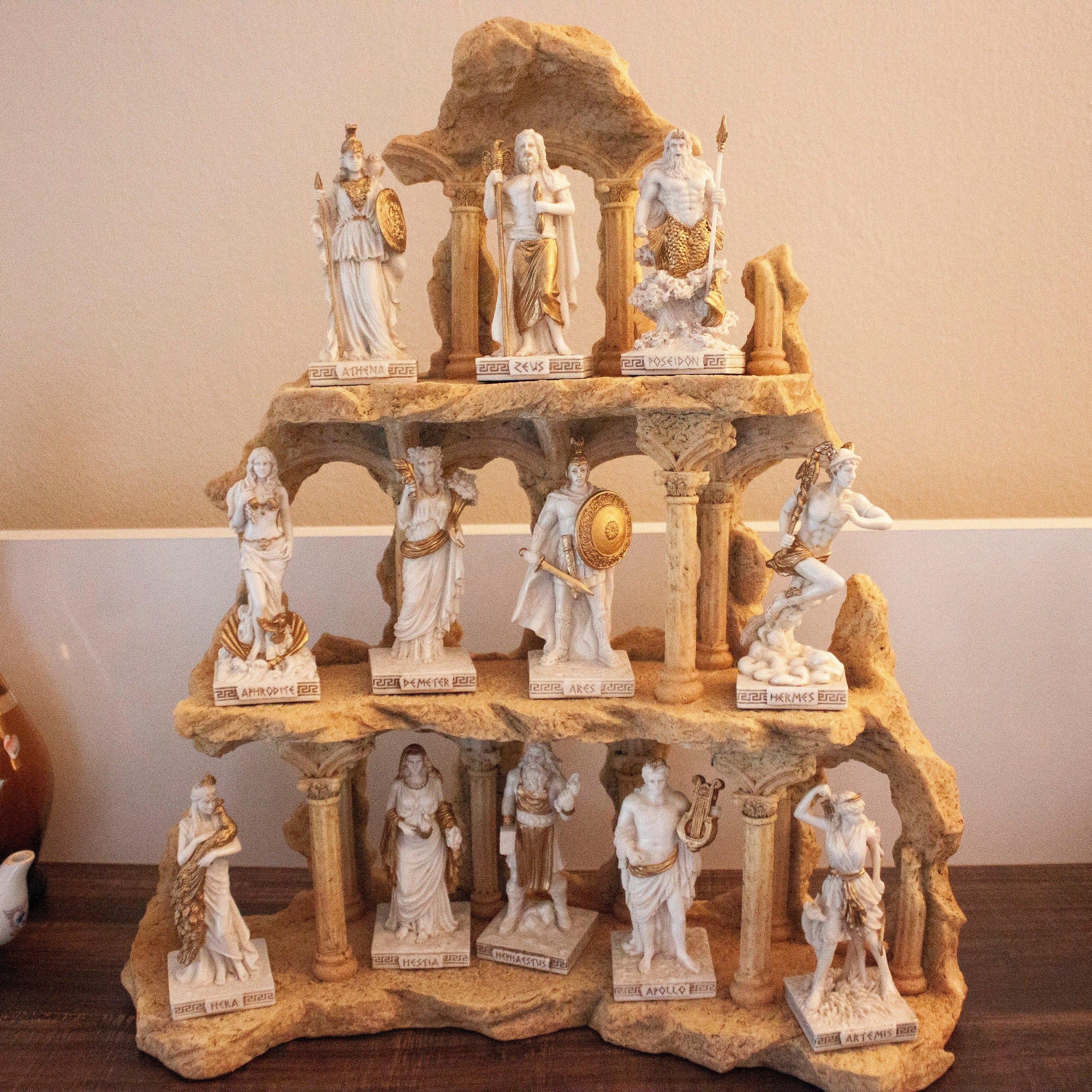 Twelve Olympians Greek Gods Statue Figurine with Display Stand