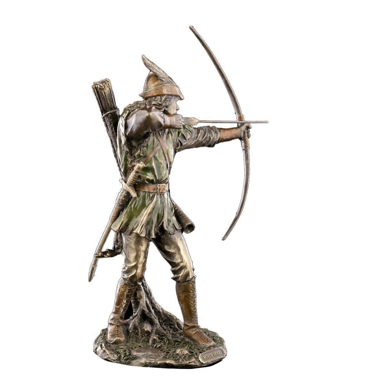 Robin Hood Bronzed handpainting Figurine Statue.Robin Hoold Bronze Sculpture.