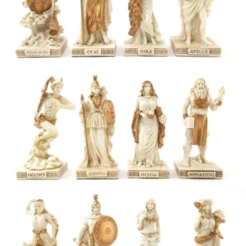 Twelve Olympians Greek Gods Statue Figurine with Display Stand