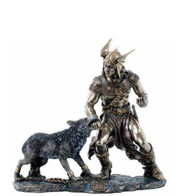 Tyr battleing Fenrir Bronzed Norse God Statue Figurine.Norse Gods Figurines.