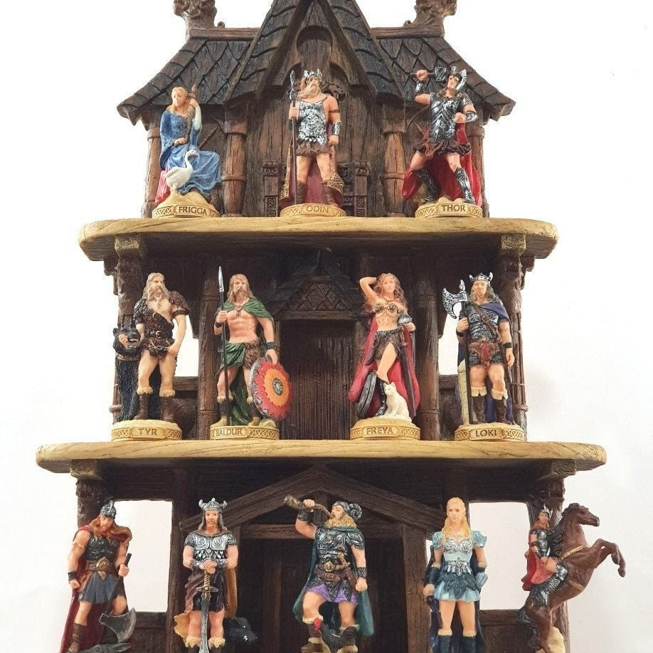 Hand-Painted Nordic Gods Statues: Norse Mythology Figurines Set