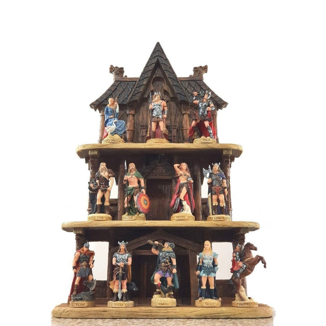 Hand-Painted Nordic Gods Statues: Norse Mythology Figurines Set