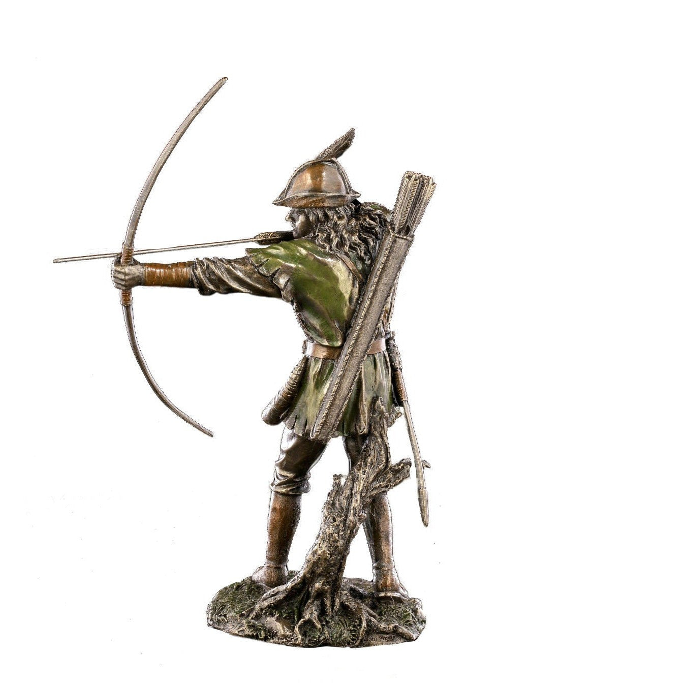 Robin Hood Bronzed handpainting Figurine Statue.Robin Hoold Bronze Sculpture.