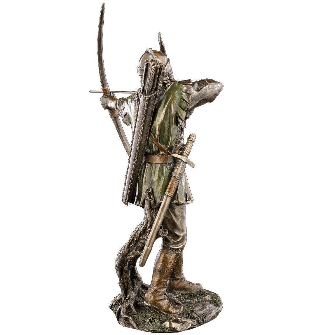 Robin Hood Bronzed handpainting Figurine Statue.Robin Hoold Bronze Sculpture.