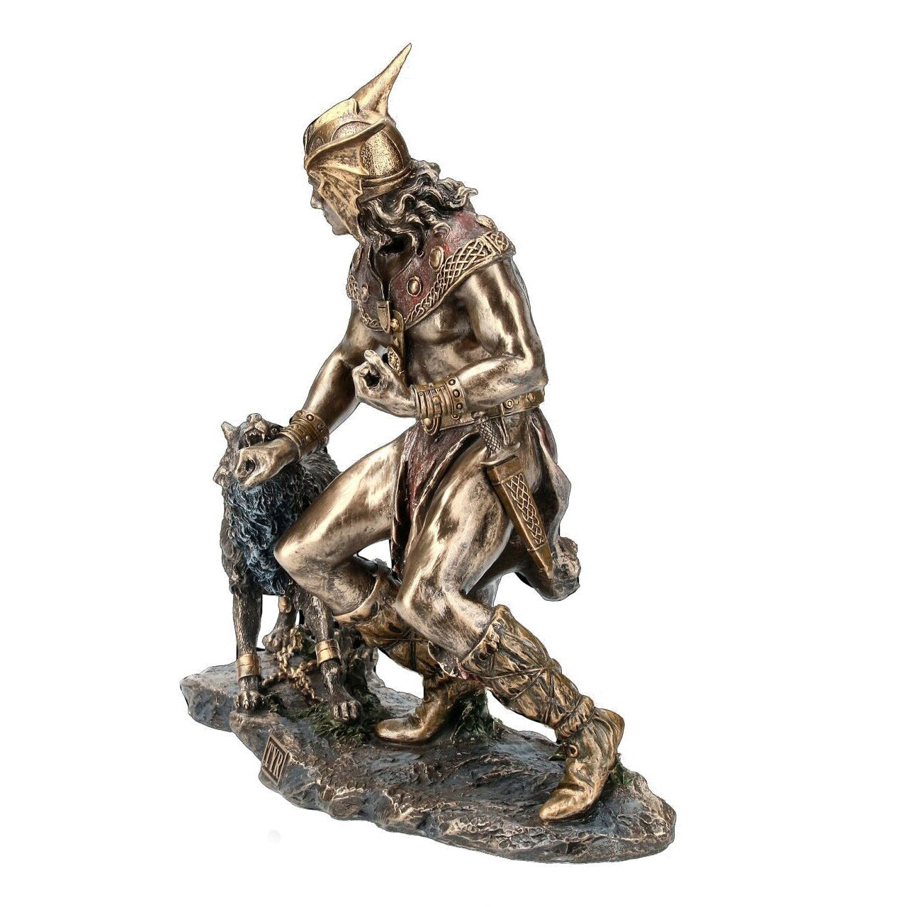 Tyr battleing Fenrir Bronzed Norse God Statue Figurine.Norse Gods Figurines.