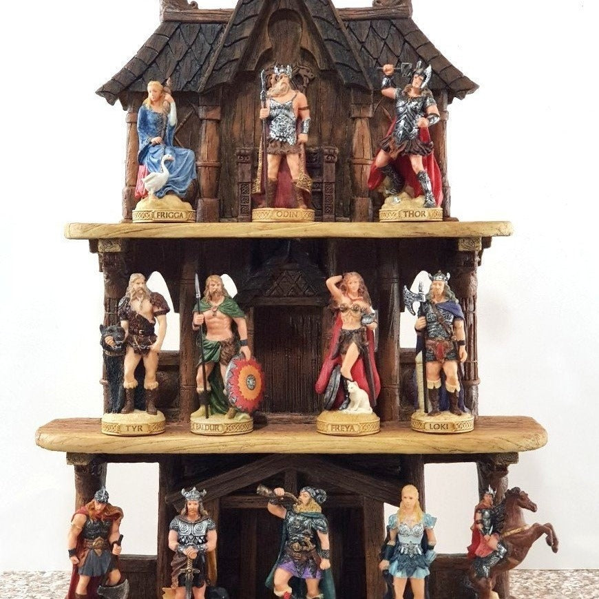 Hand-Painted Nordic Gods Statues: Norse Mythology Figurines Set