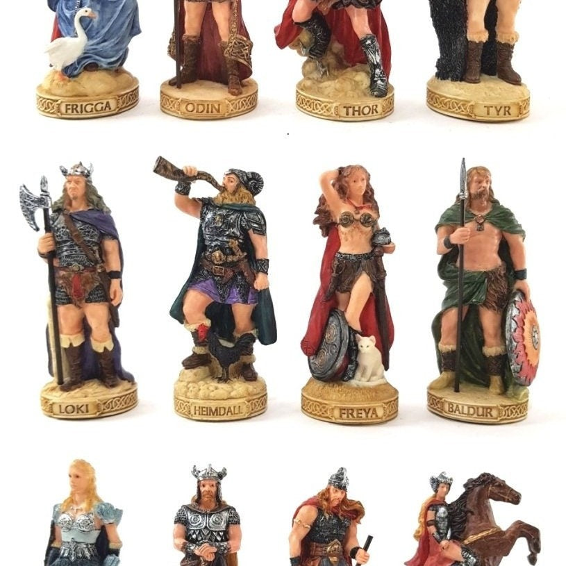 Hand-Painted Nordic Gods Statues: Norse Mythology Figurines Set