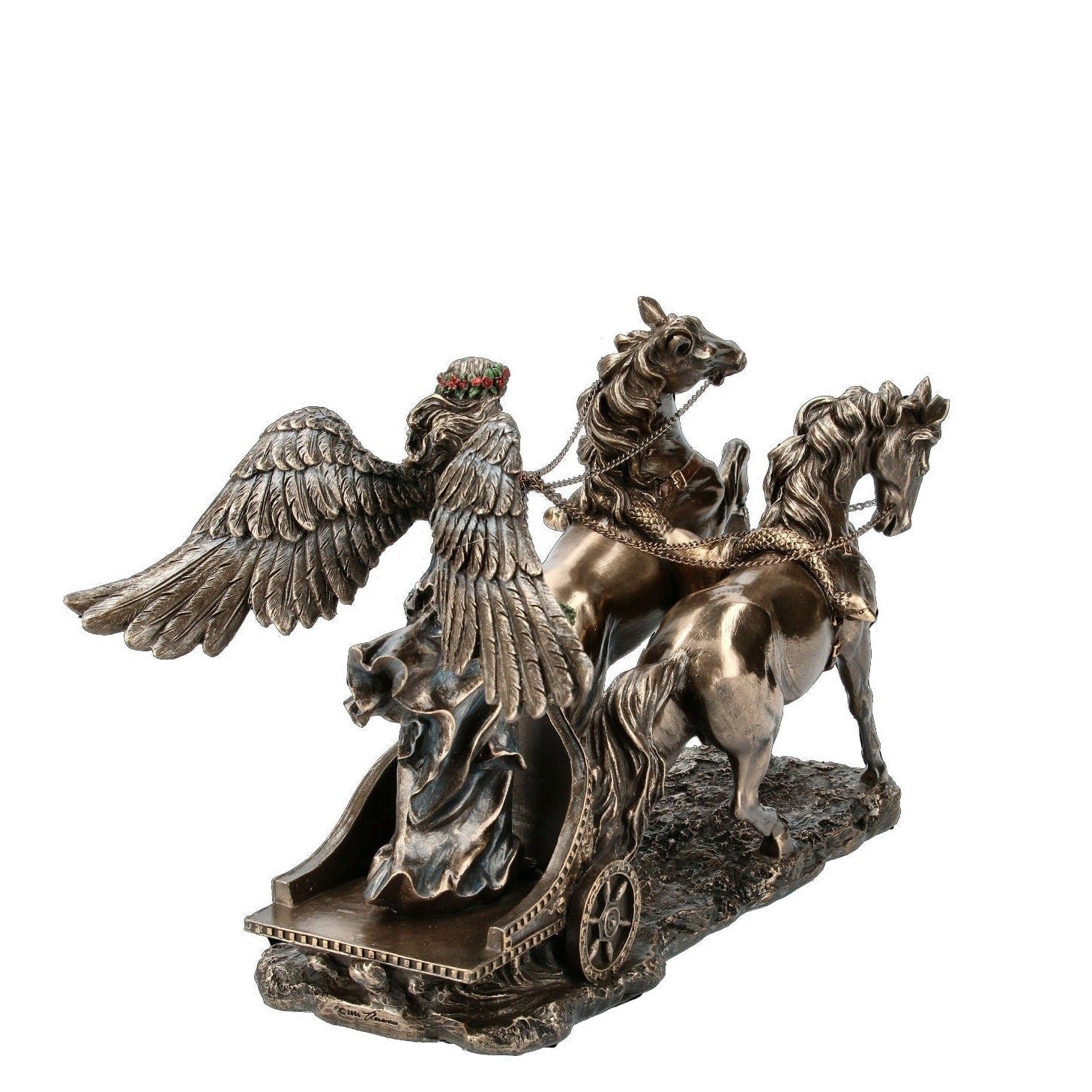 Greek goddess nike victory riding roman chariots Statue Figurine Sculpture