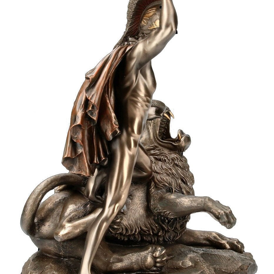 Bellerophon and Chimera Statue: Bronzed Resin Greek Mythology Decor