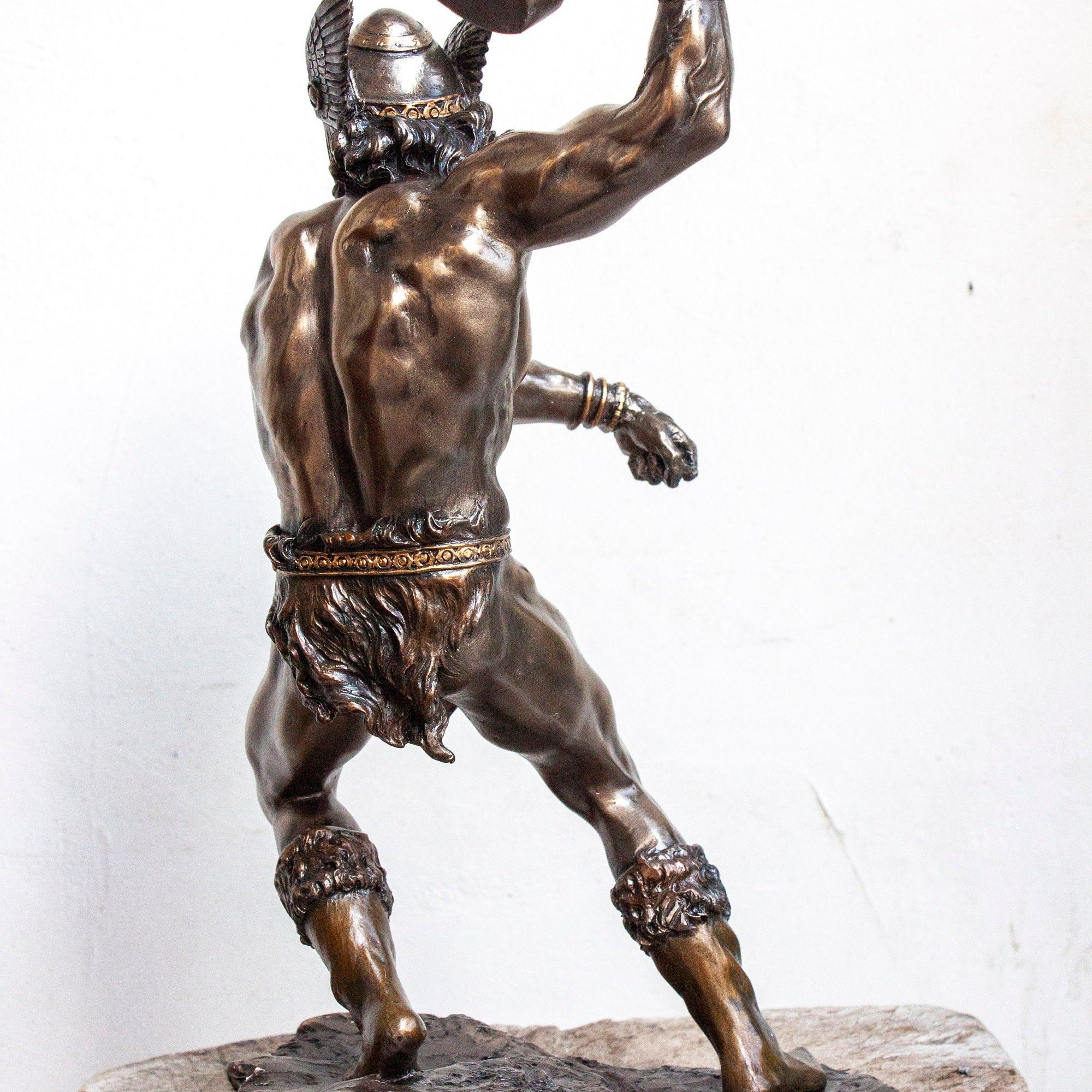 Bronzed Thor Statue, Norse God Sculpture