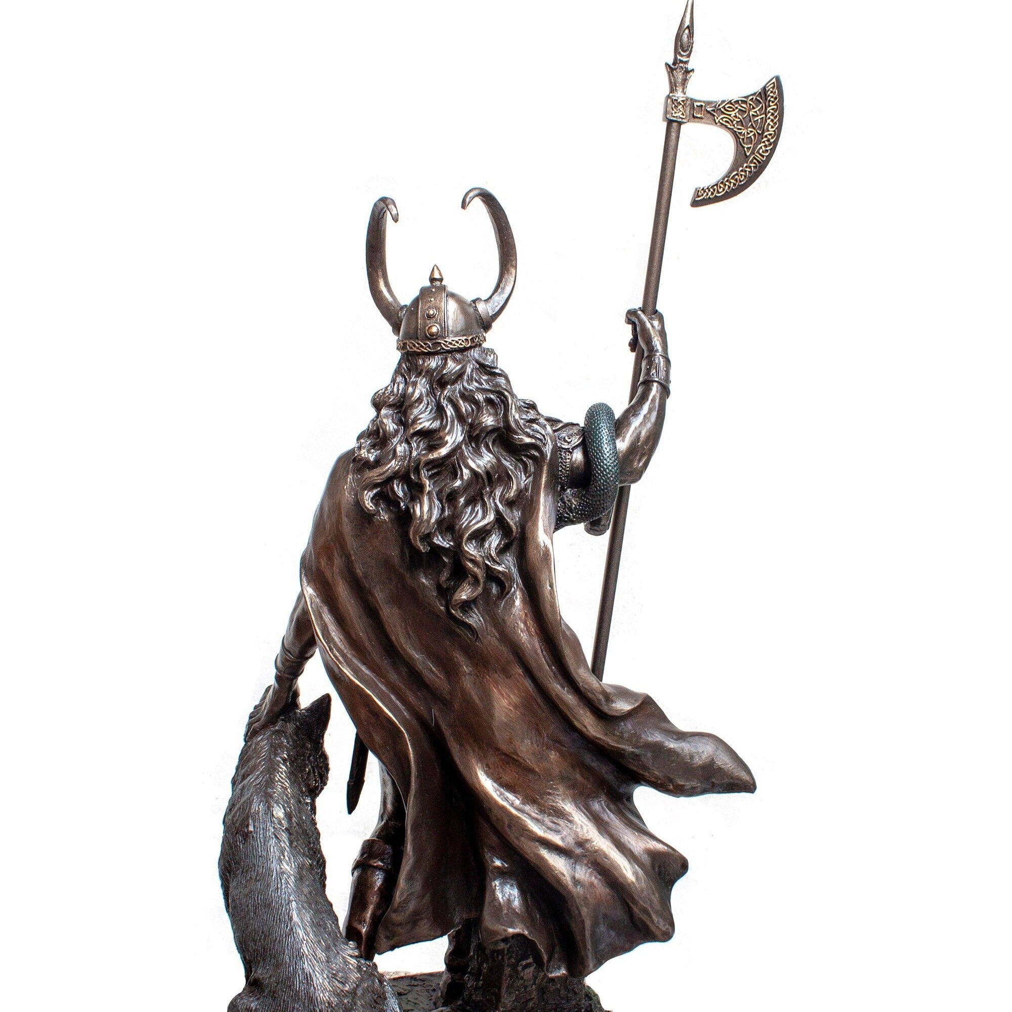 Bronzed Loki Norse God Figurine Statue Sculpture Viking 36cm
