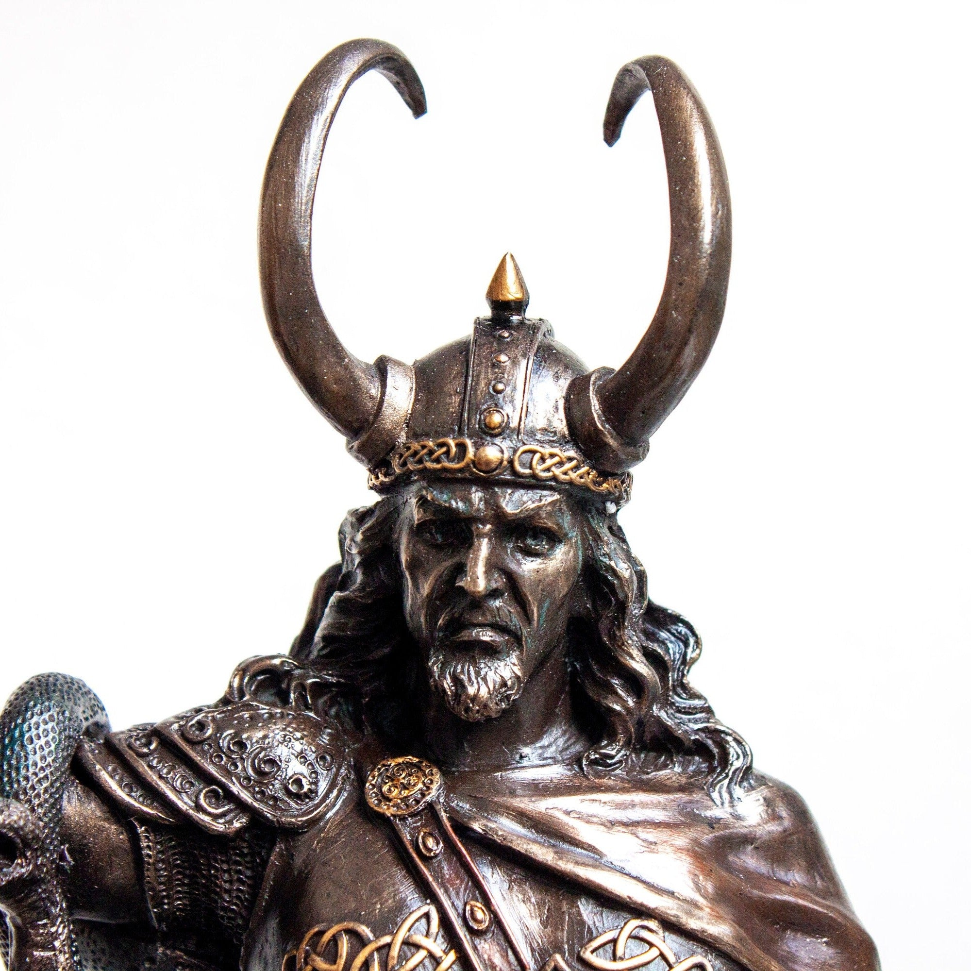 Bronzed Loki Norse God Figurine Statue Sculpture Viking 36cm