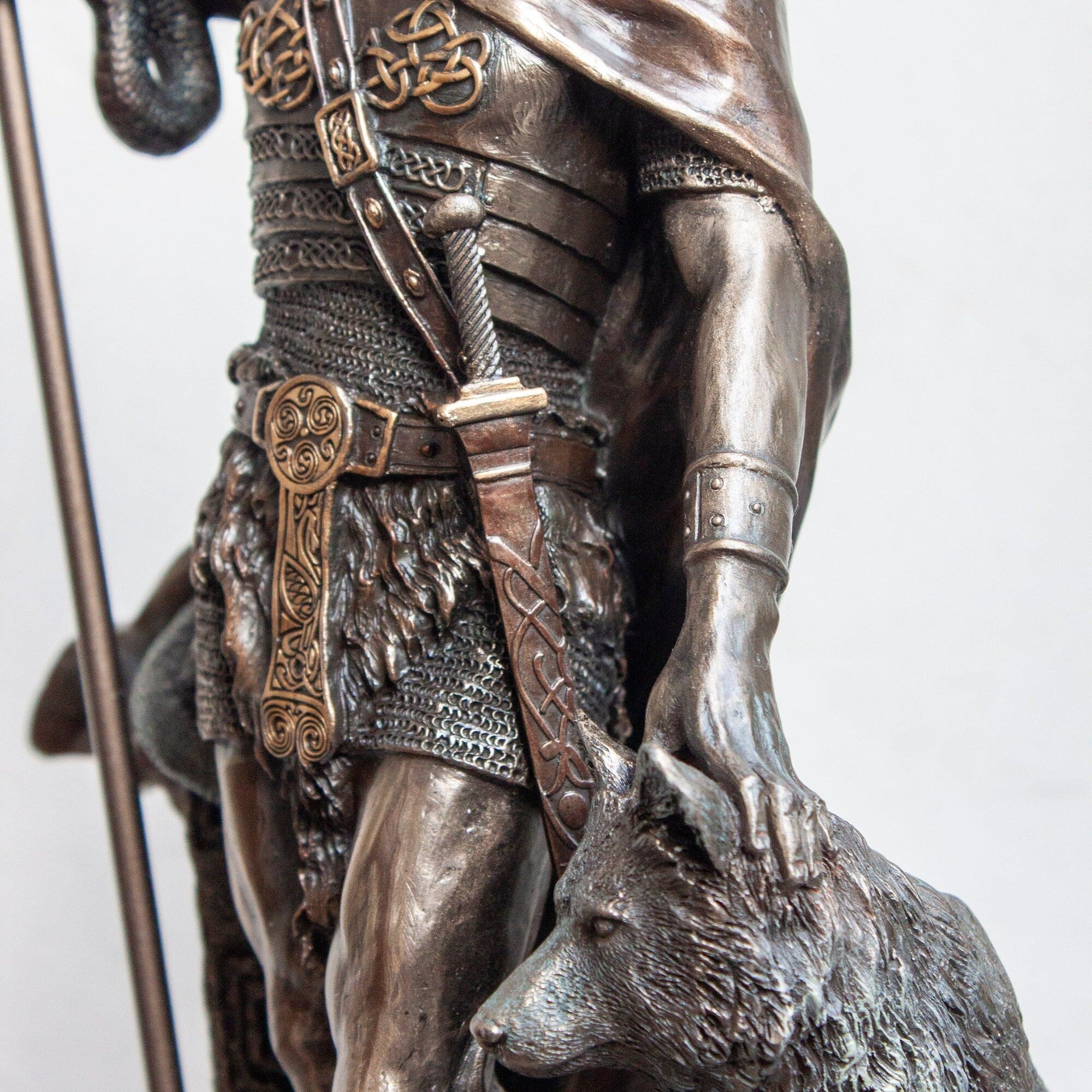 Bronzed Loki Norse God Figurine Statue Sculpture Viking 36cm