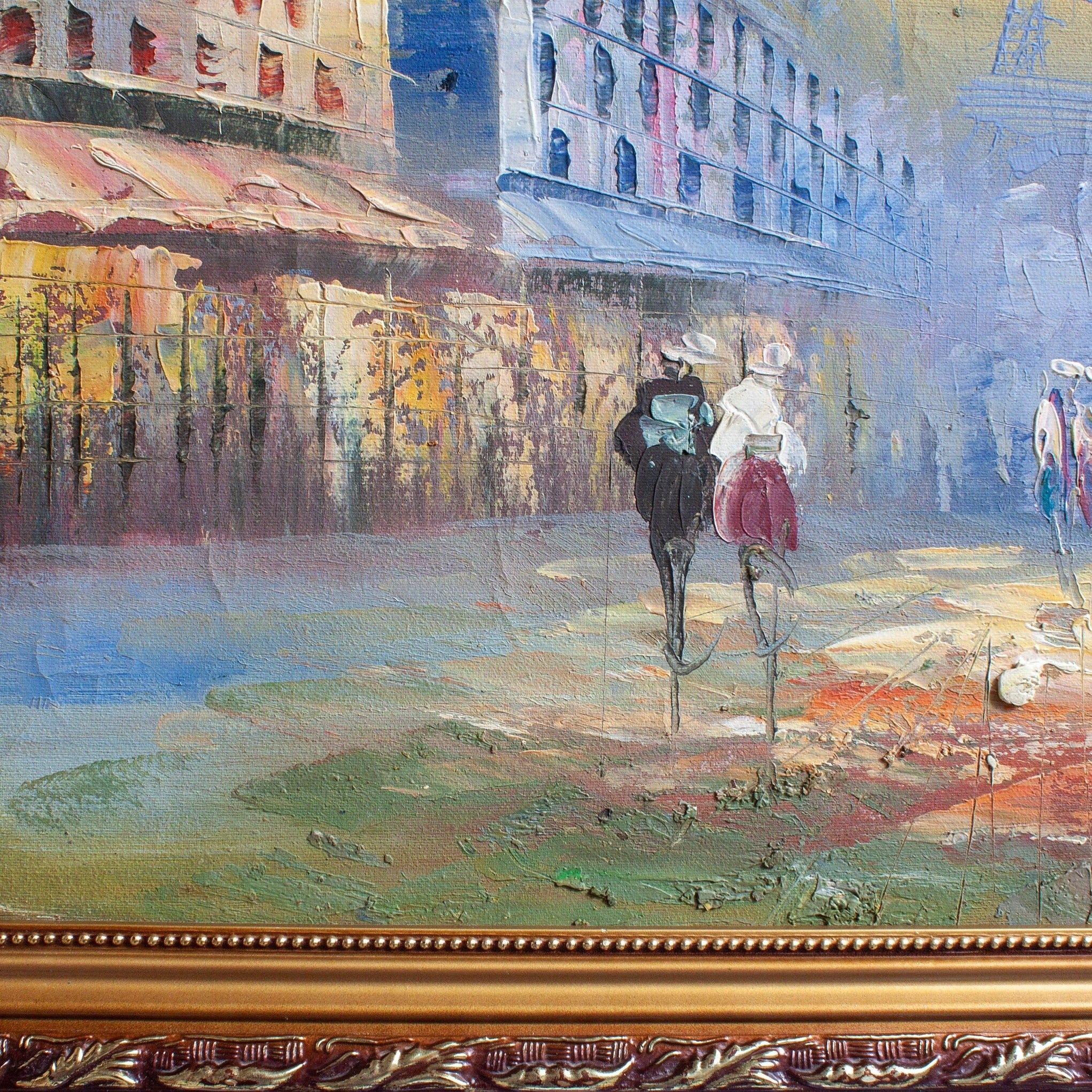 Vintage Oil Eiffel Tower painting on Canvas