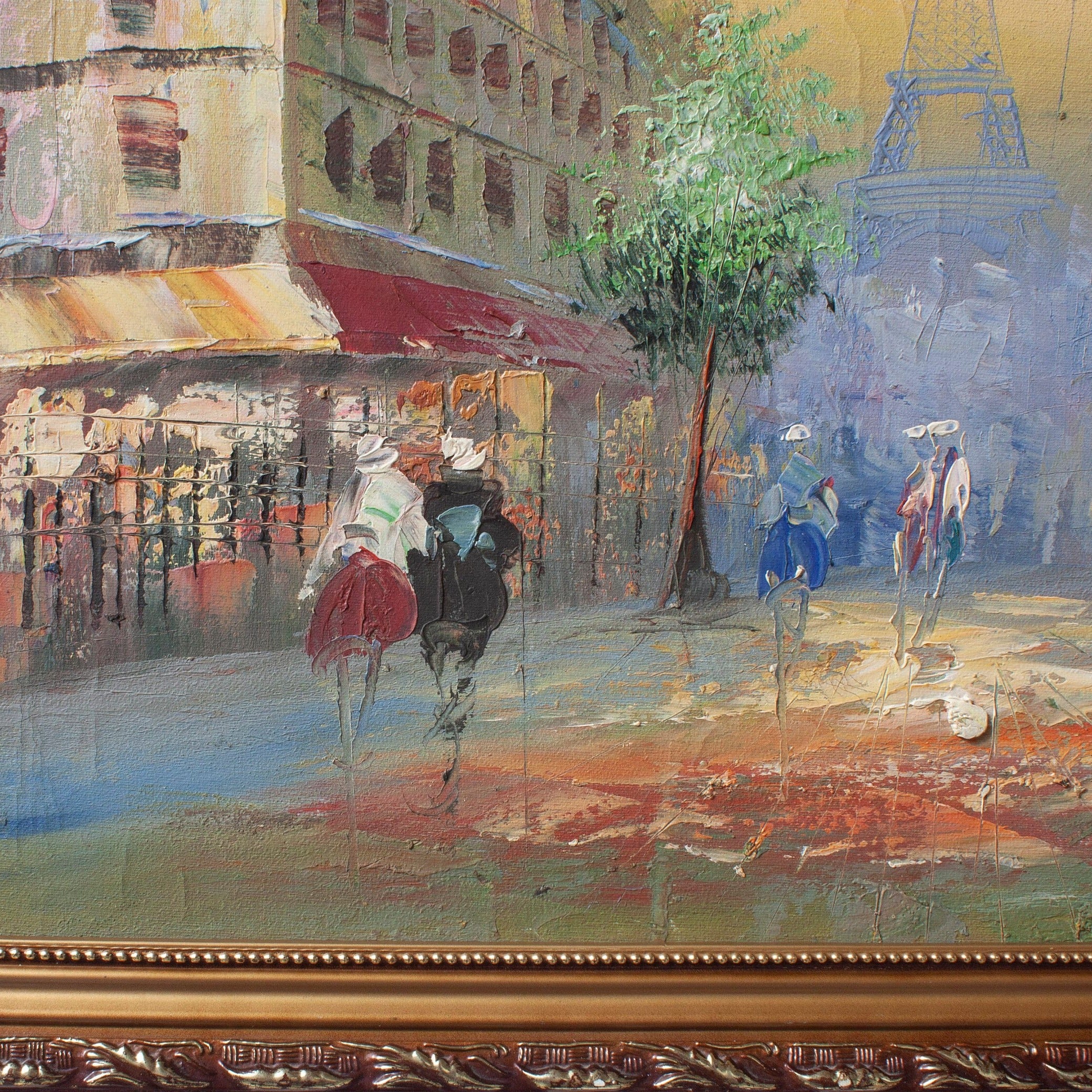 Vintage Oil Eiffel Tower painting on Canvas