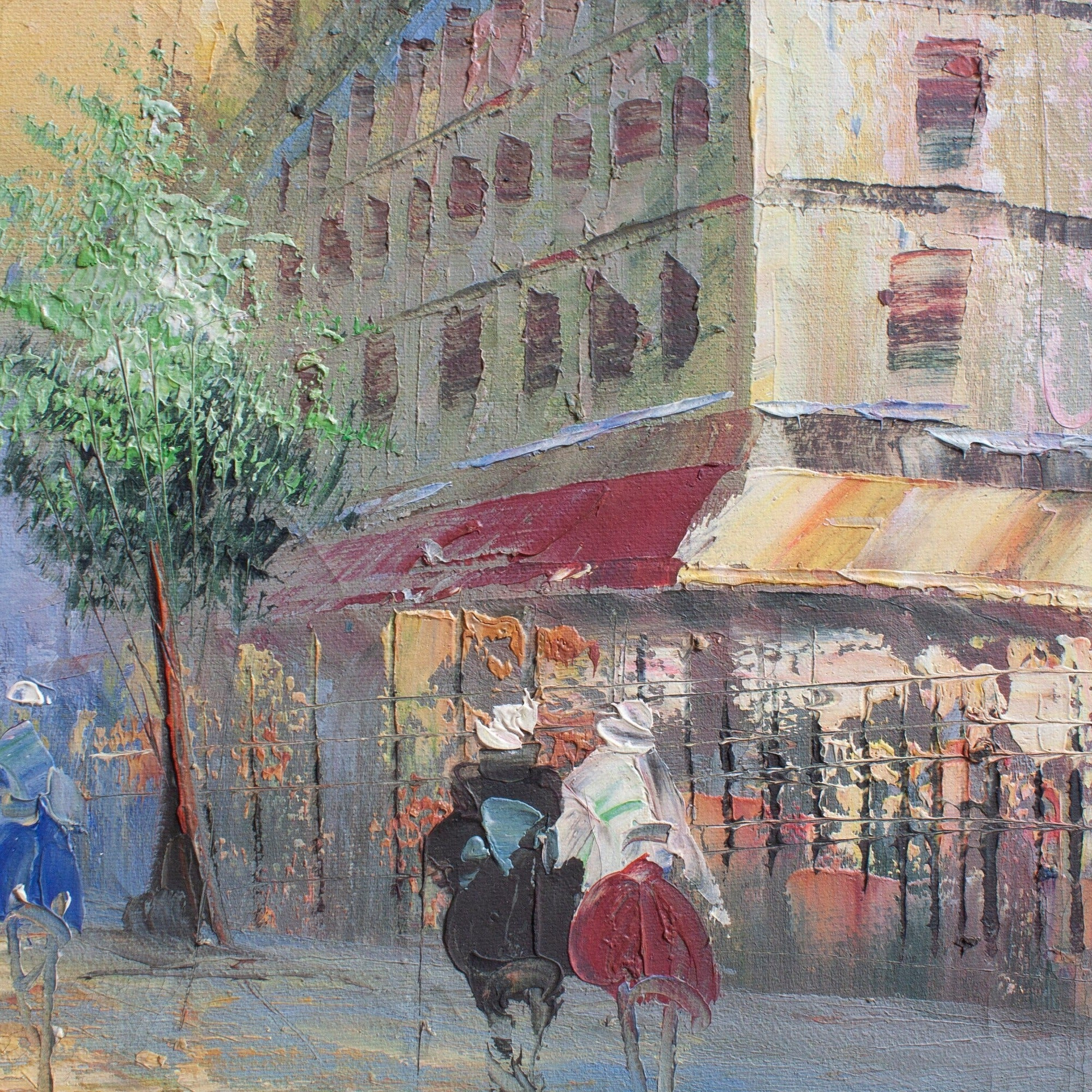 Vintage Oil Eiffel Tower painting on Canvas