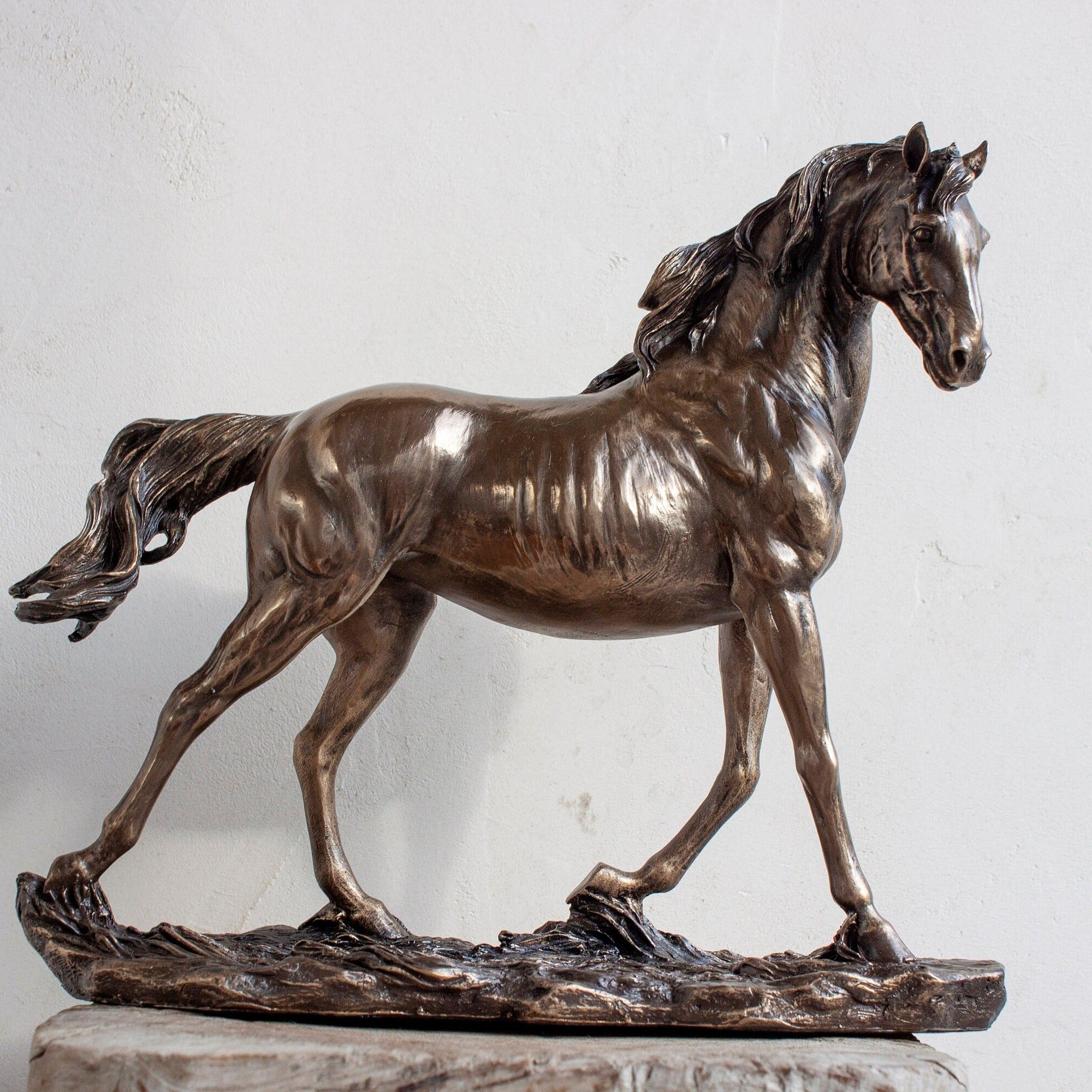 Galloping Stallion Horse Statue
