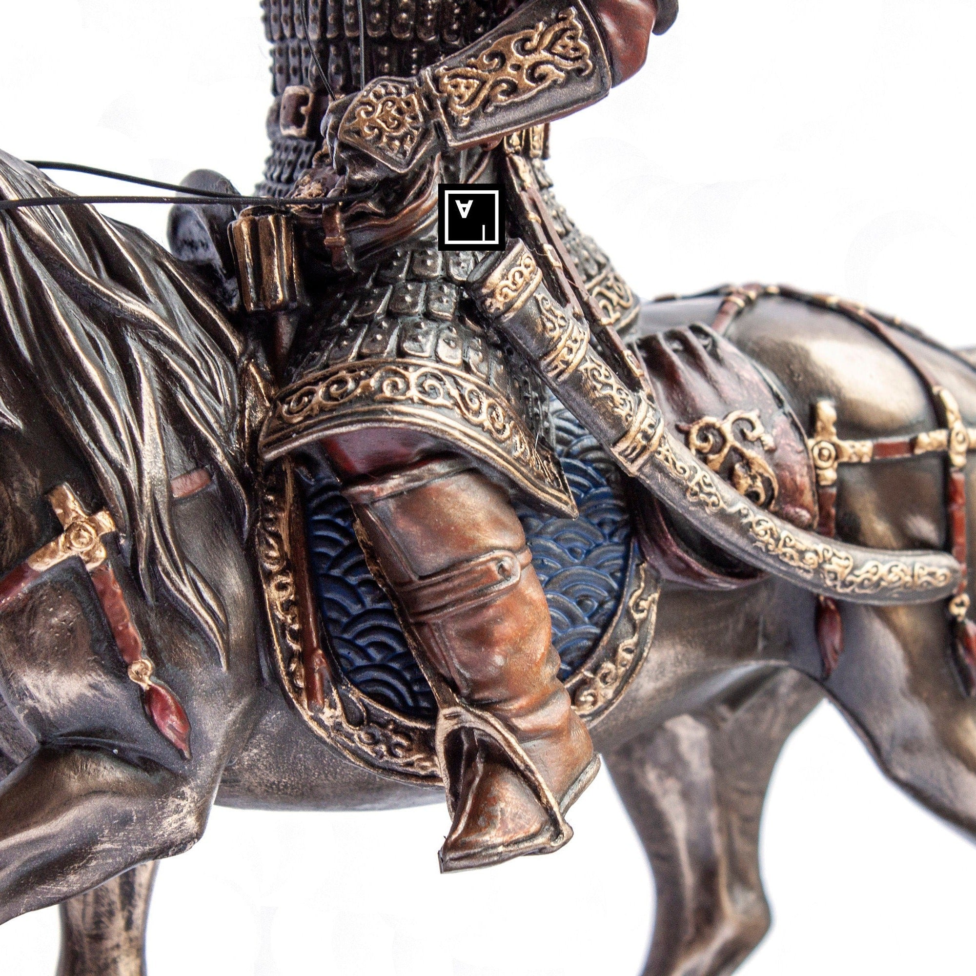 Genghis Khan Statue: Cold Cast Bronze Mongolian Warrior