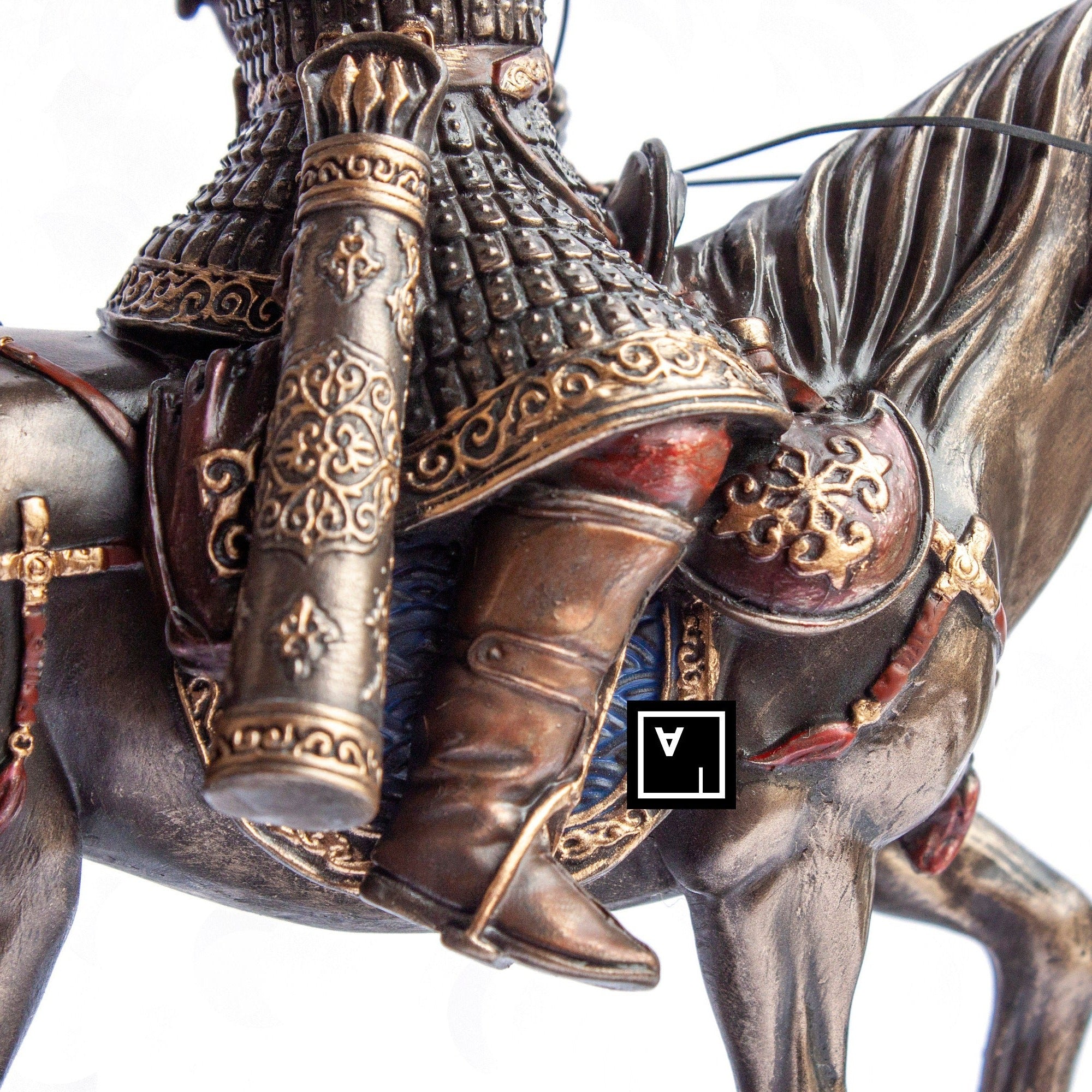 Genghis Khan Statue: Cold Cast Bronze Mongolian Warrior