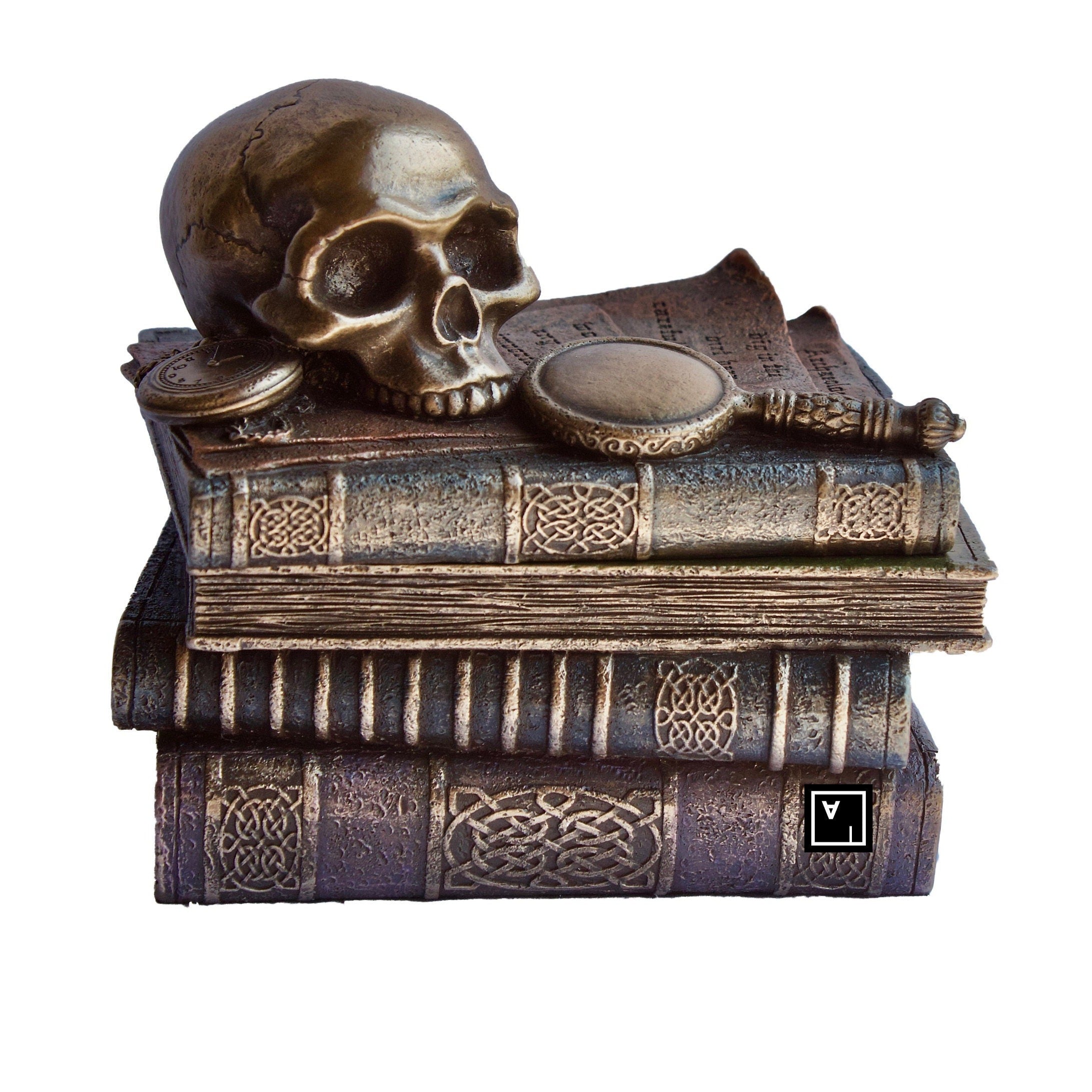 Book decor with Skull Jewellry Box. Archaeolog Gift