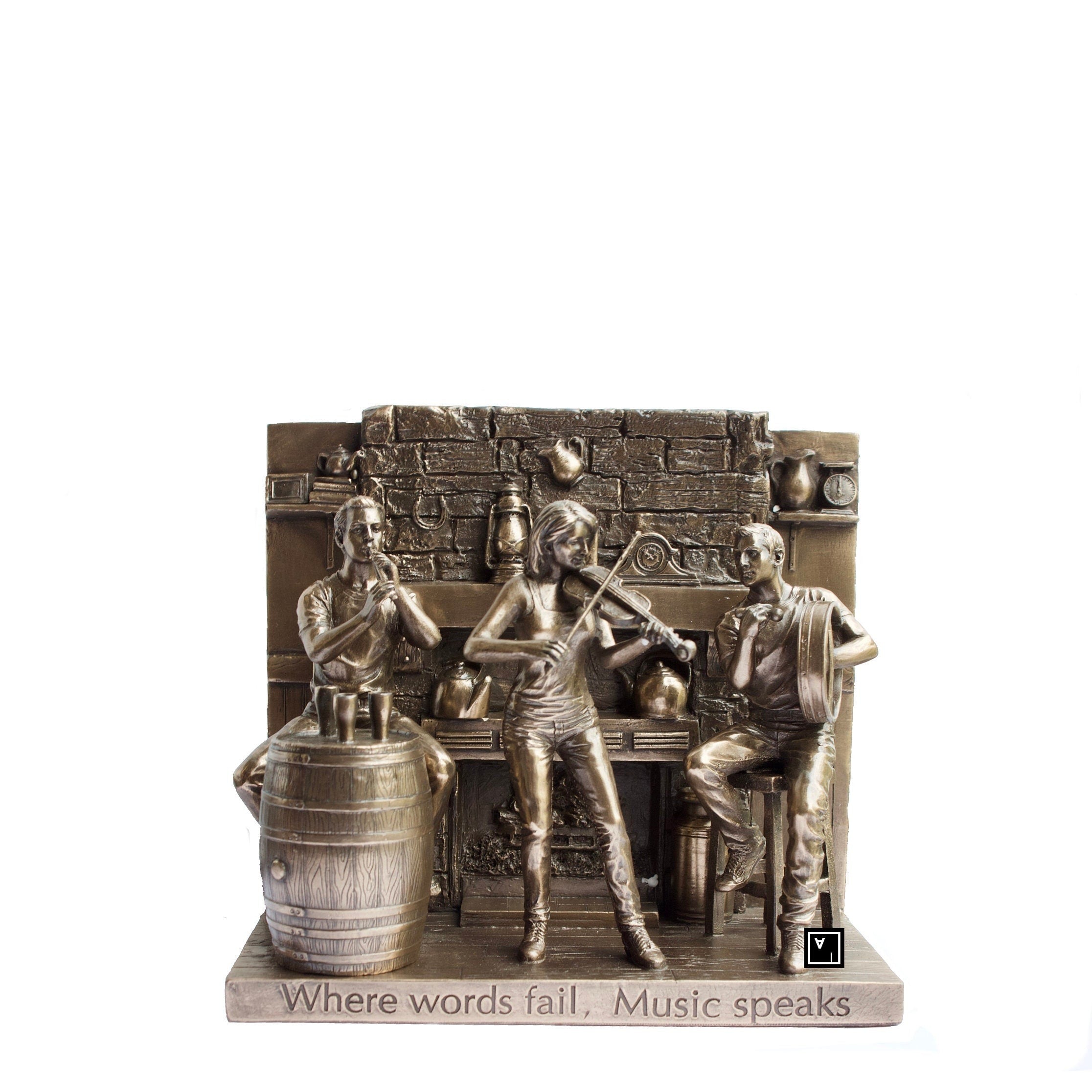 Jazz Musicians Statue.Musicians Bookend.Where Words Fail Music Speaks