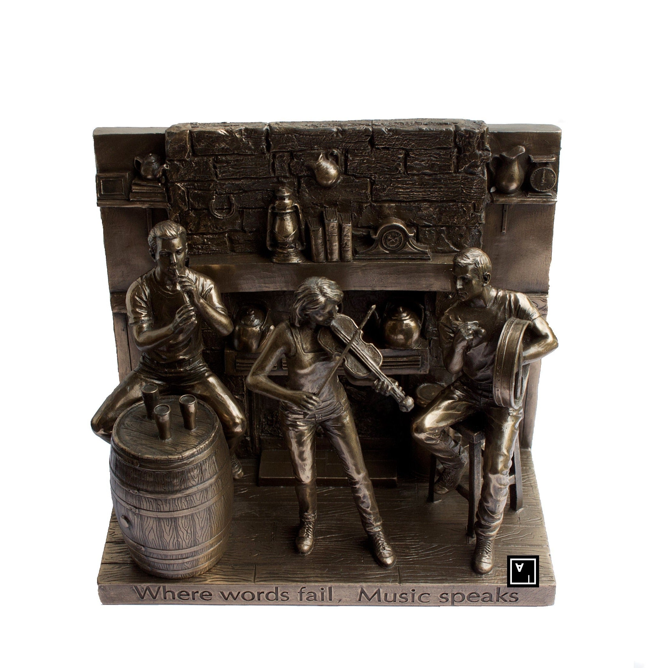 Jazz Musicians Statue.Musicians Bookend.Where Words Fail Music Speaks