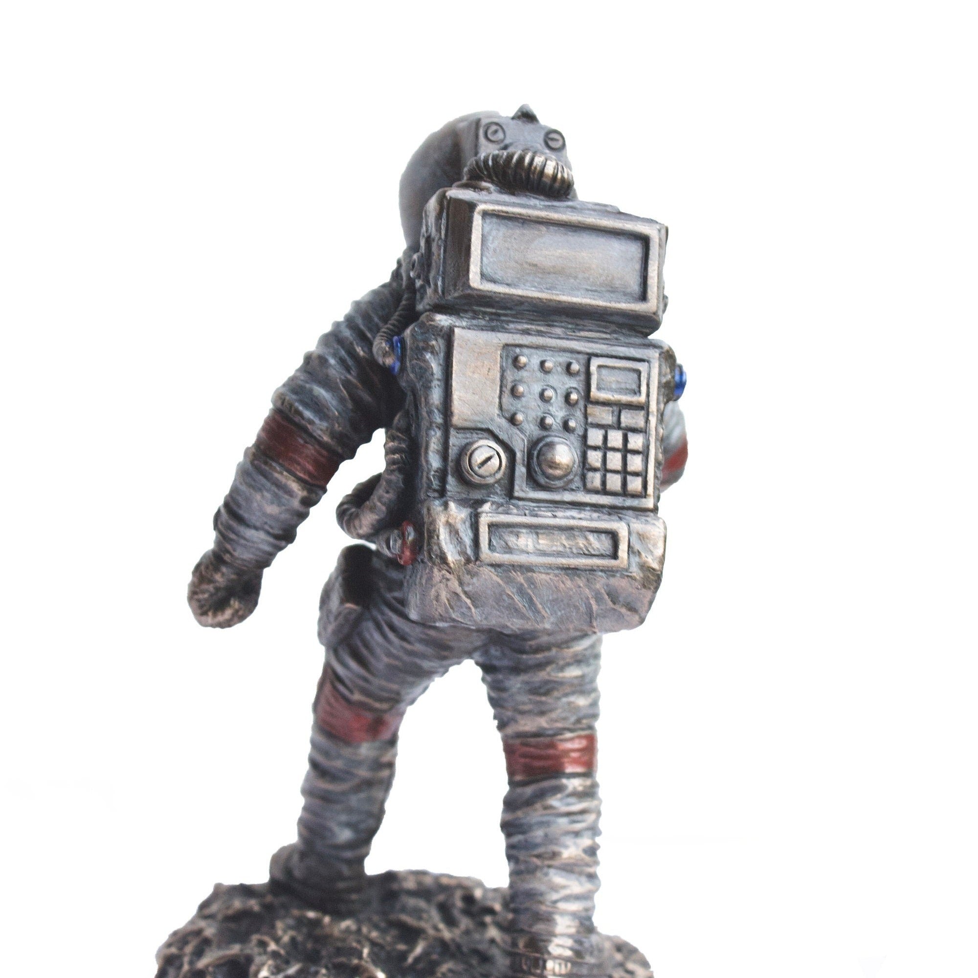 Bronzed Astronaut Figurine: Cold Cast Resin Space Decor