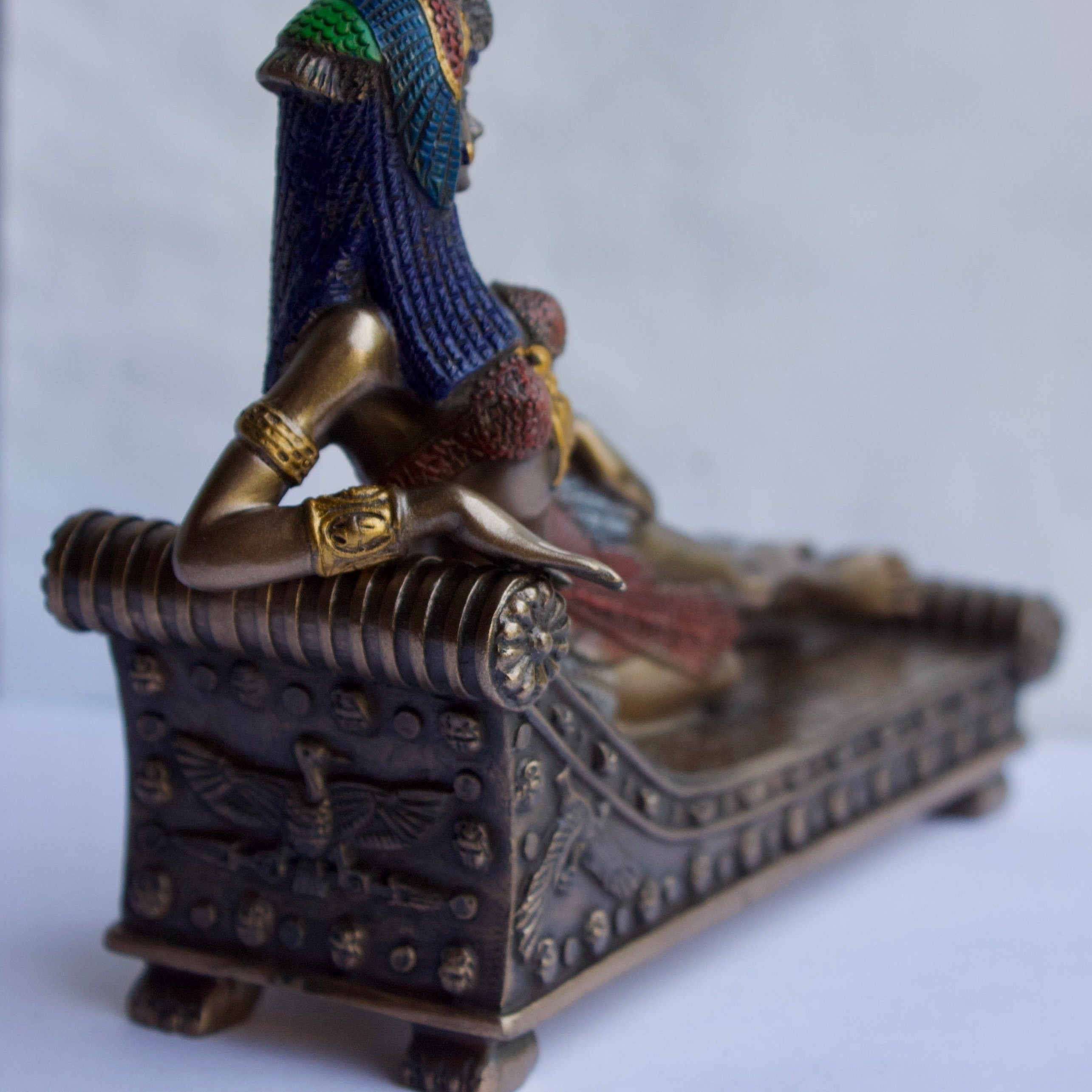 Small Cold Cast Bronze Cleopatra Statue